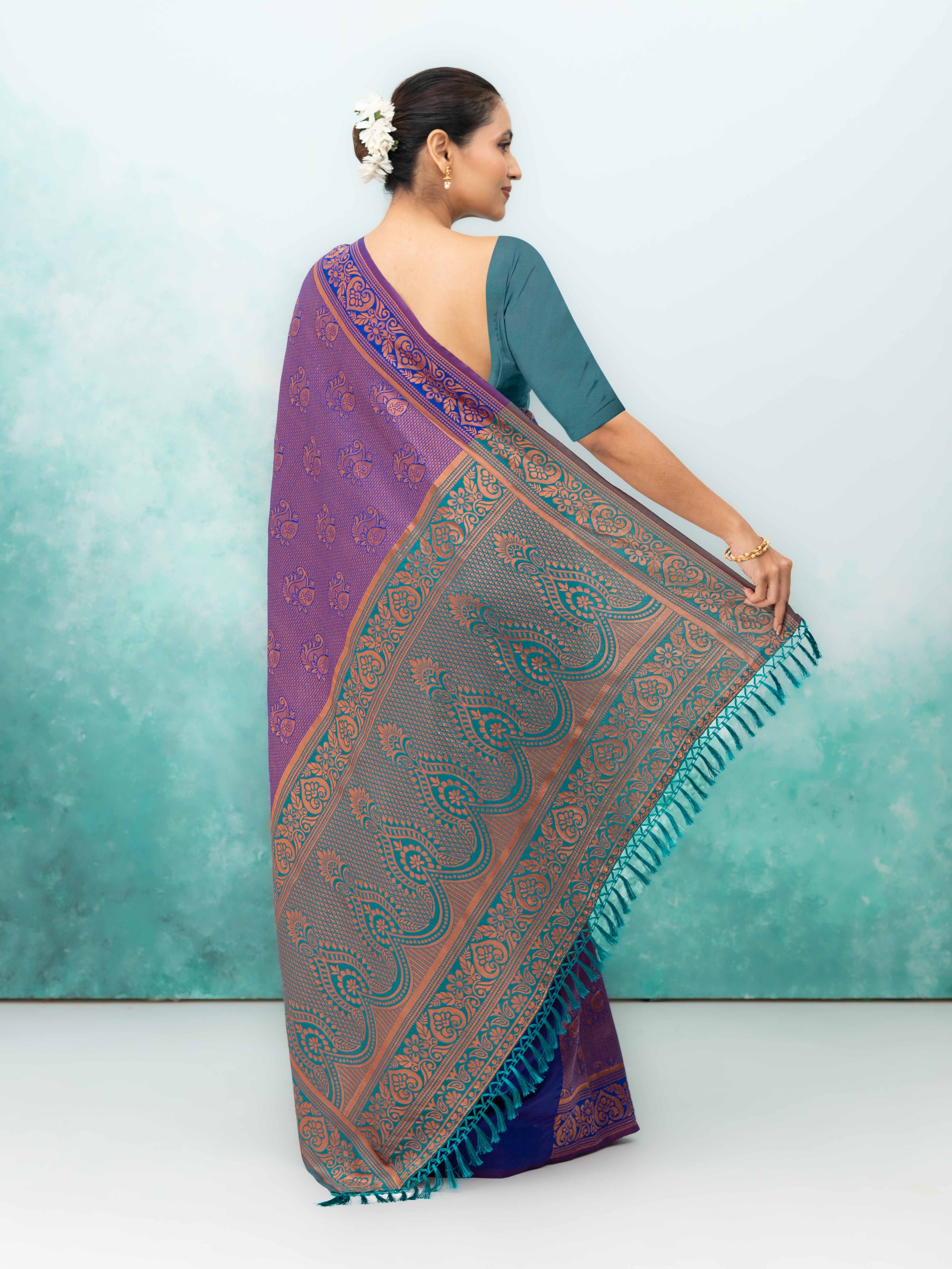 Purple Poly Silk Saree