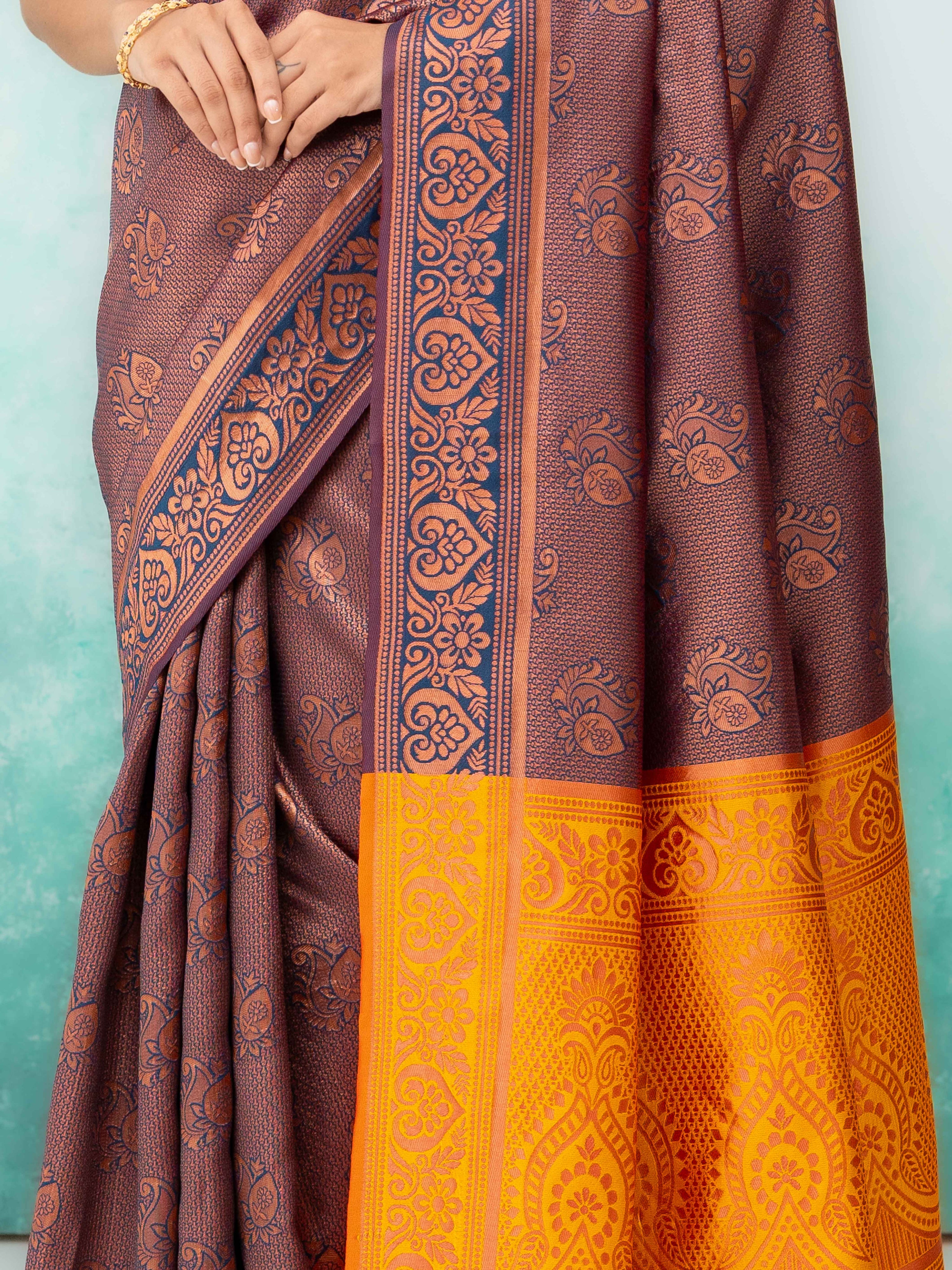 Baingani Poly Silk Saree