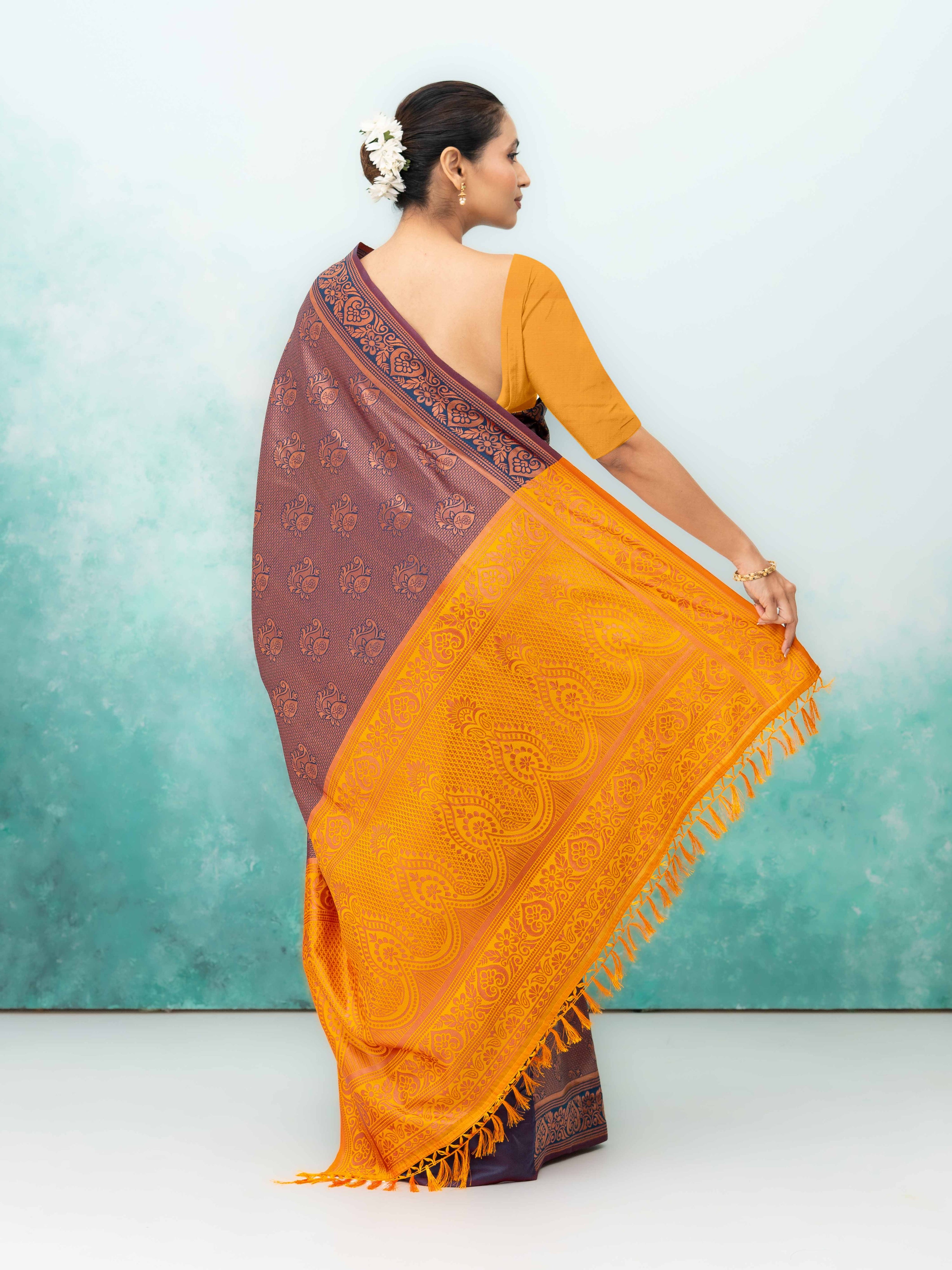 Baingani Poly Silk Saree