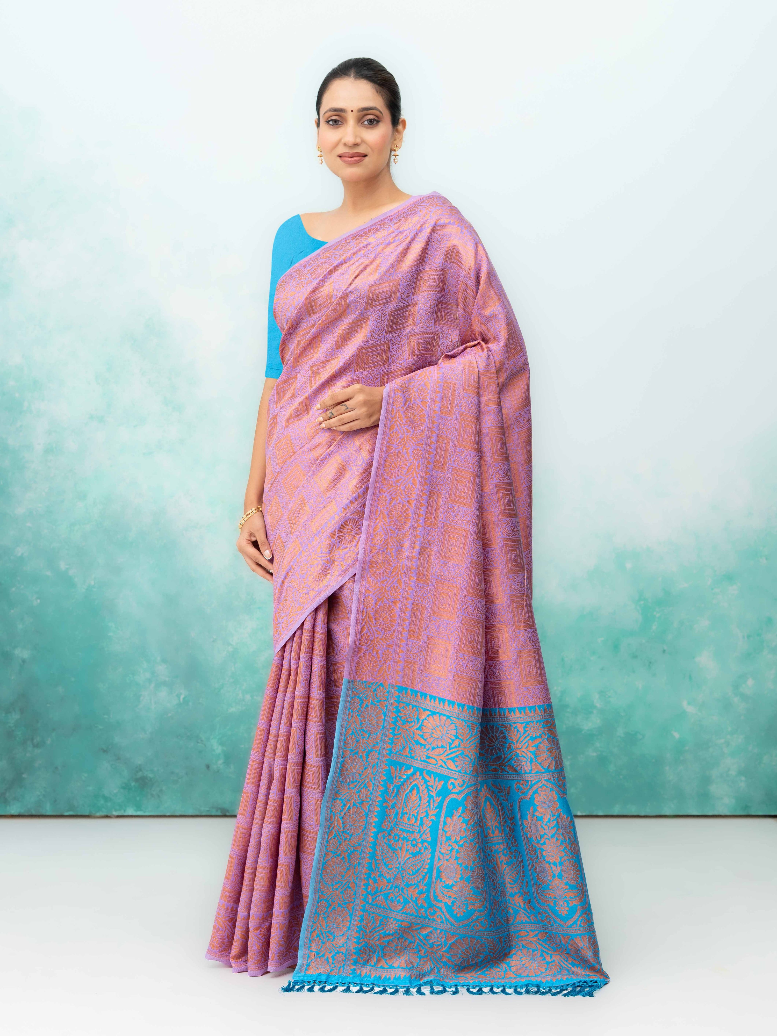 Purple Poly Silk Saree