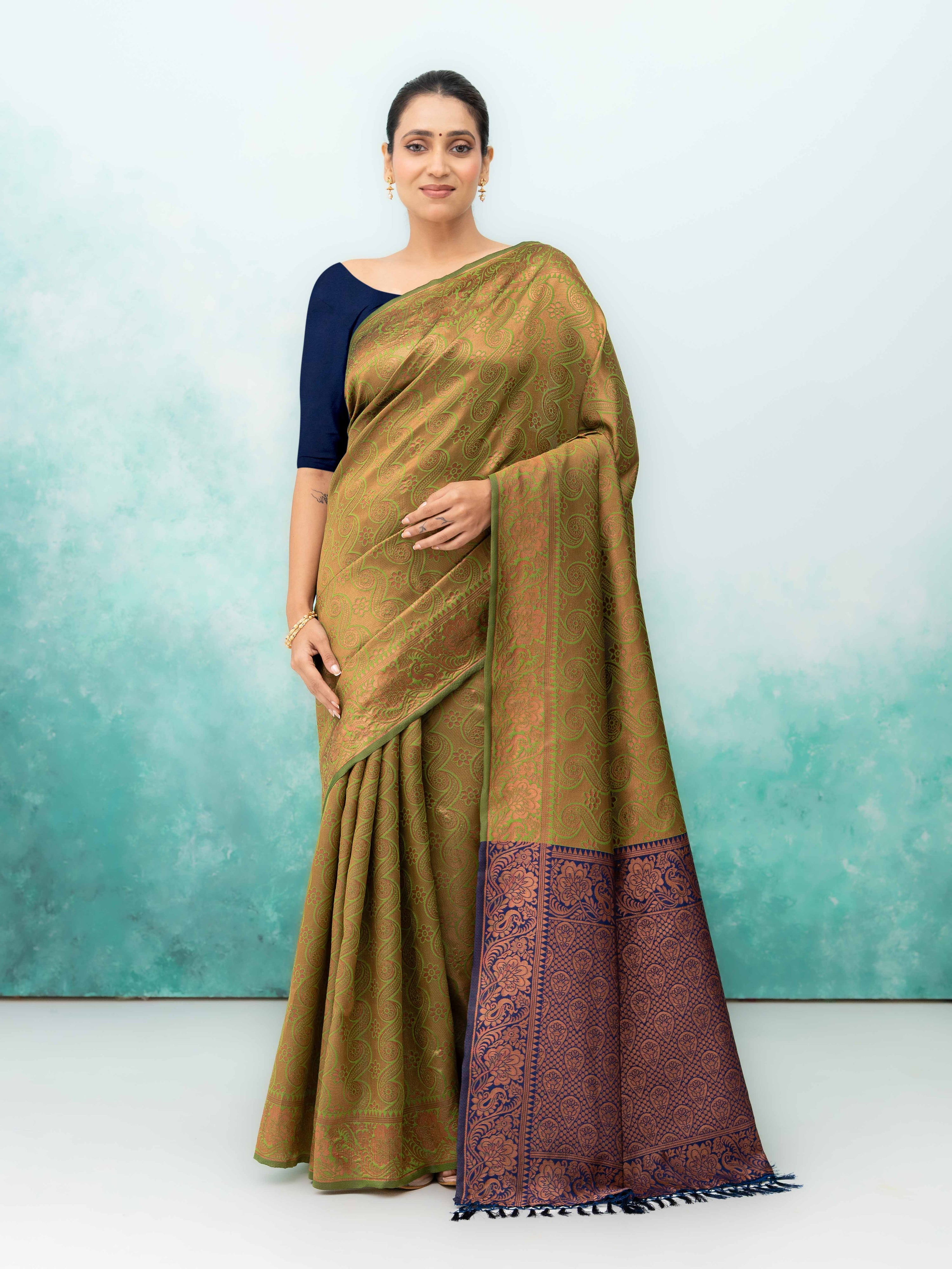 Mehndi Poly Silk Saree