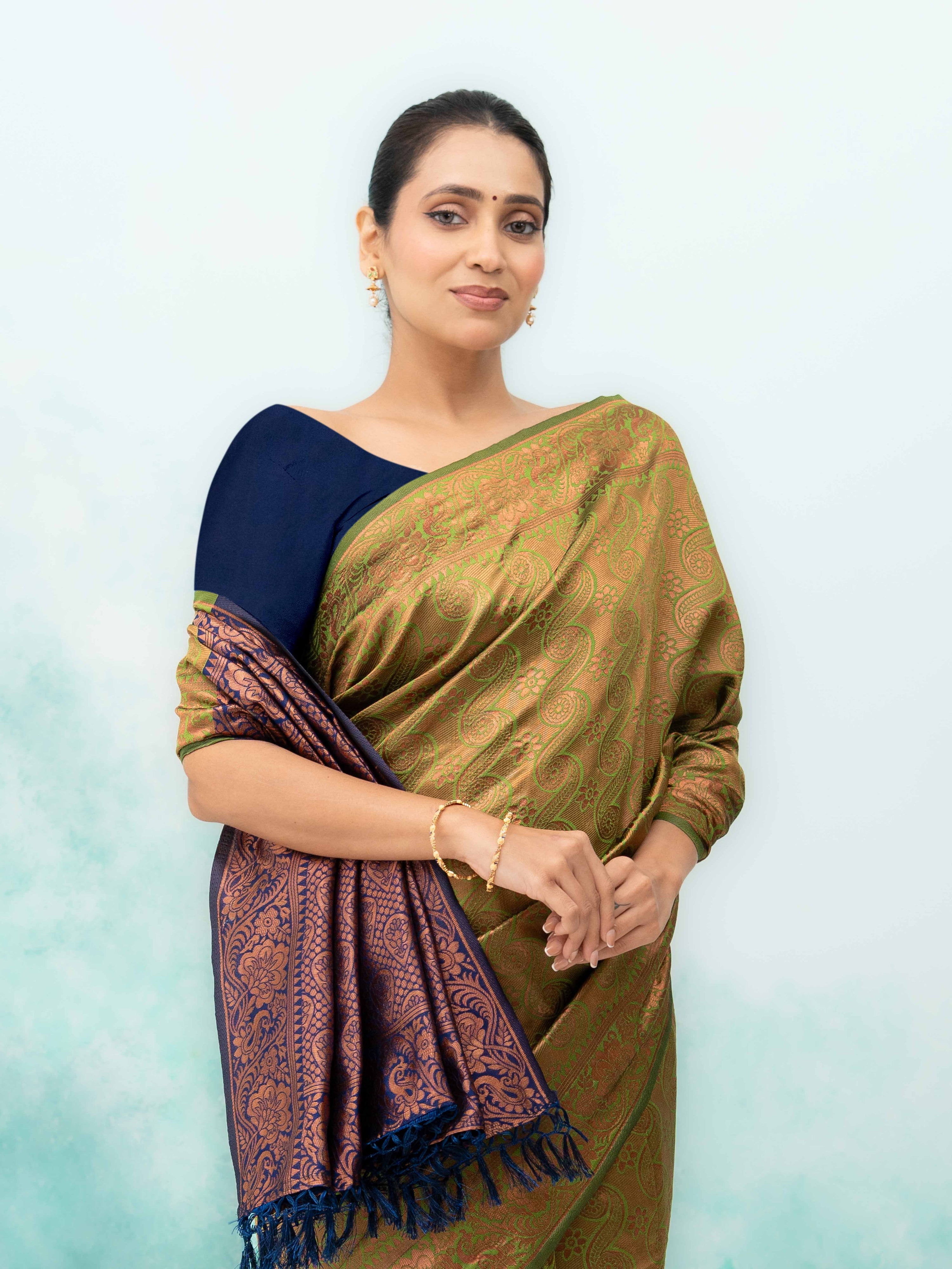 Mehndi Poly Silk Saree