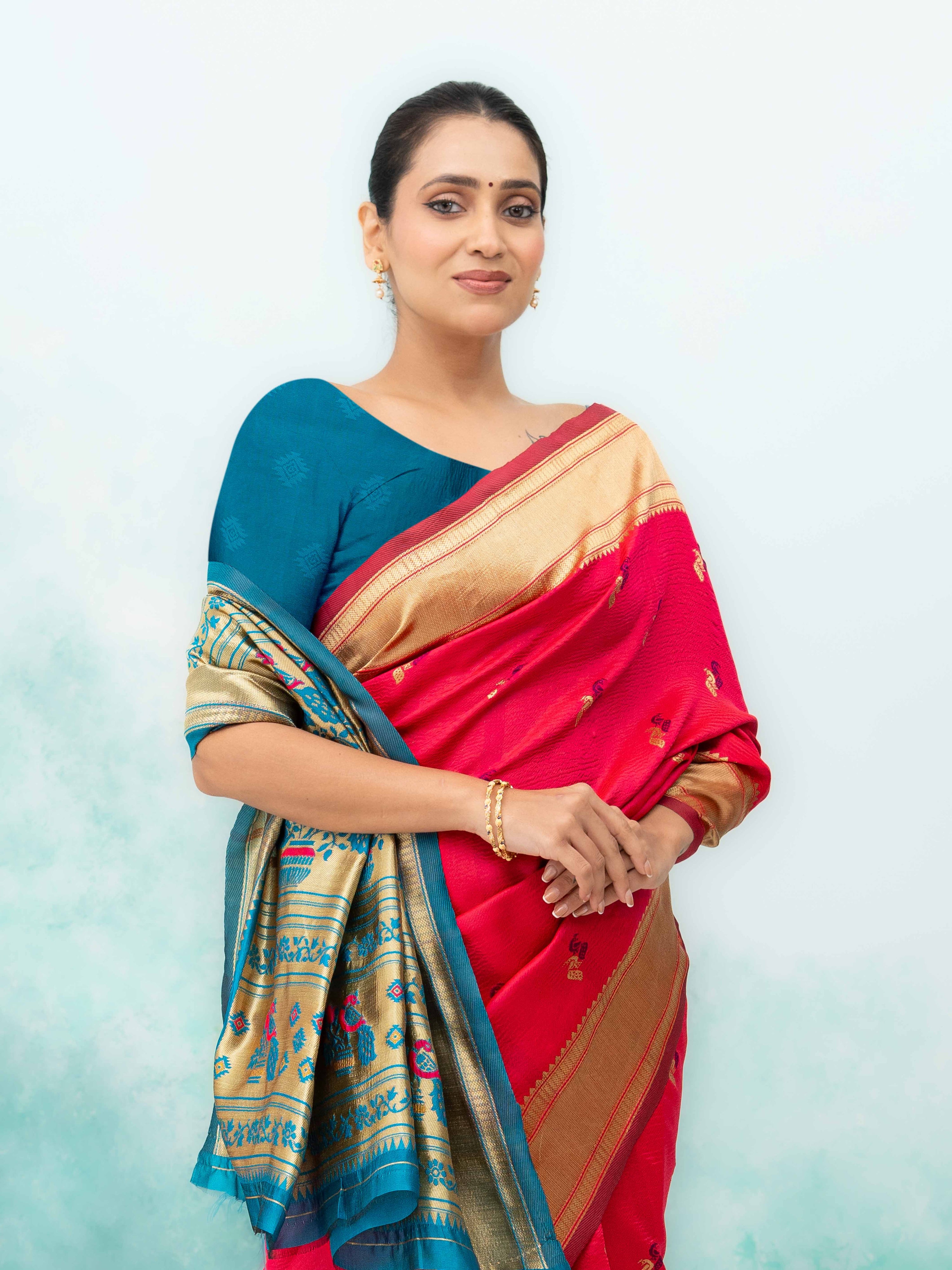 Pink Paithani Silk Saree