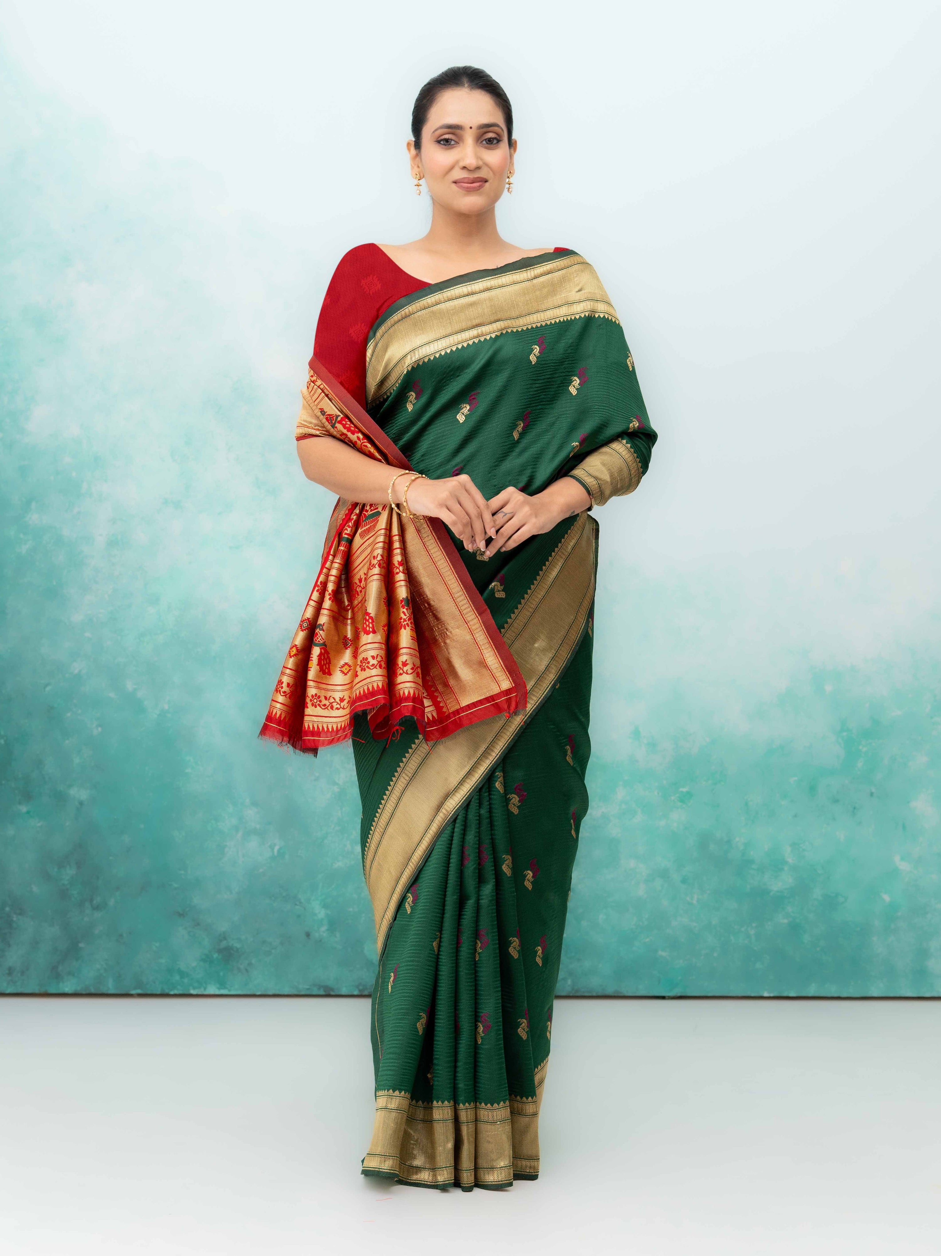 Green Paithani Silk Saree