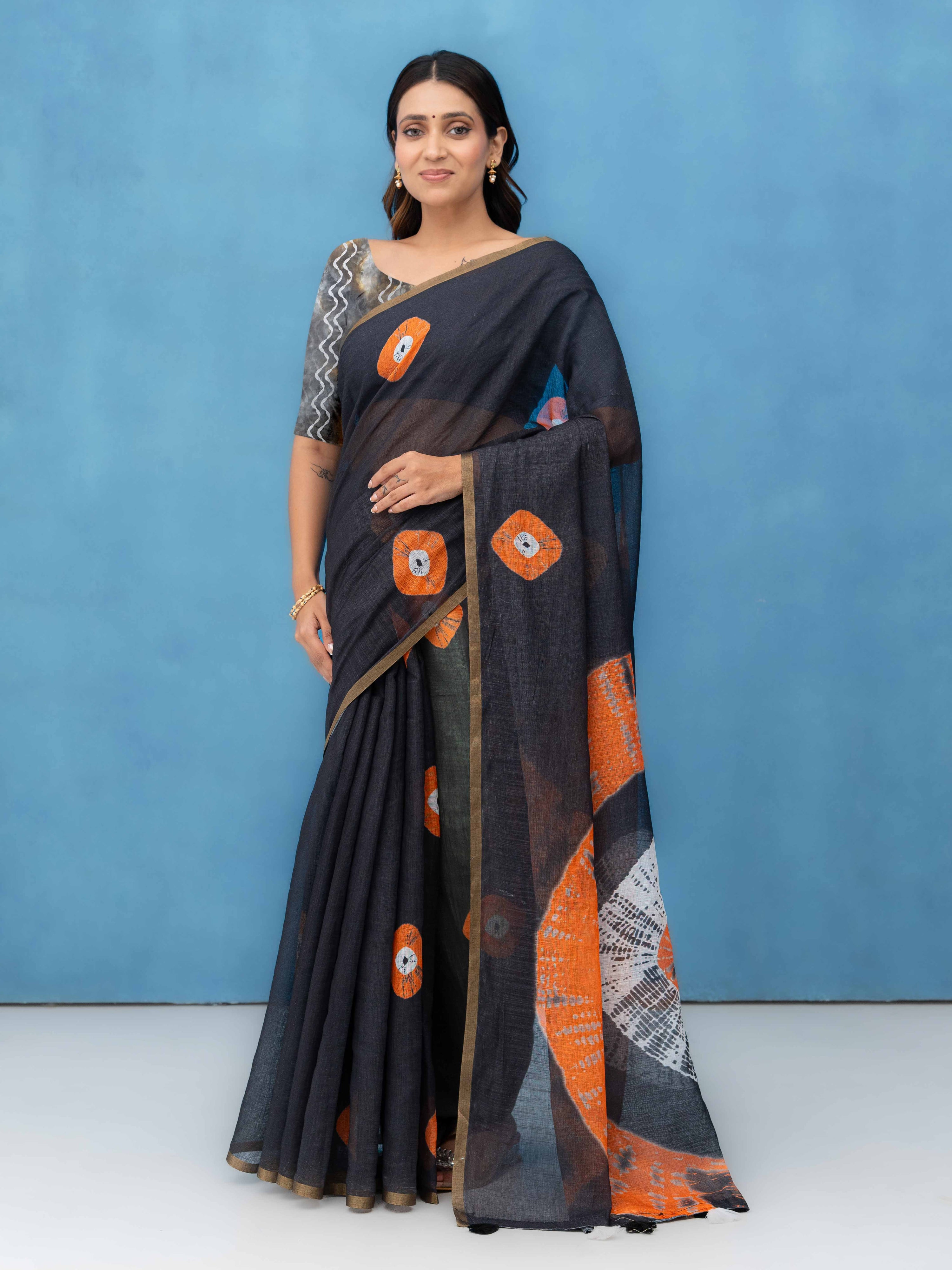 Black Cotton Saree