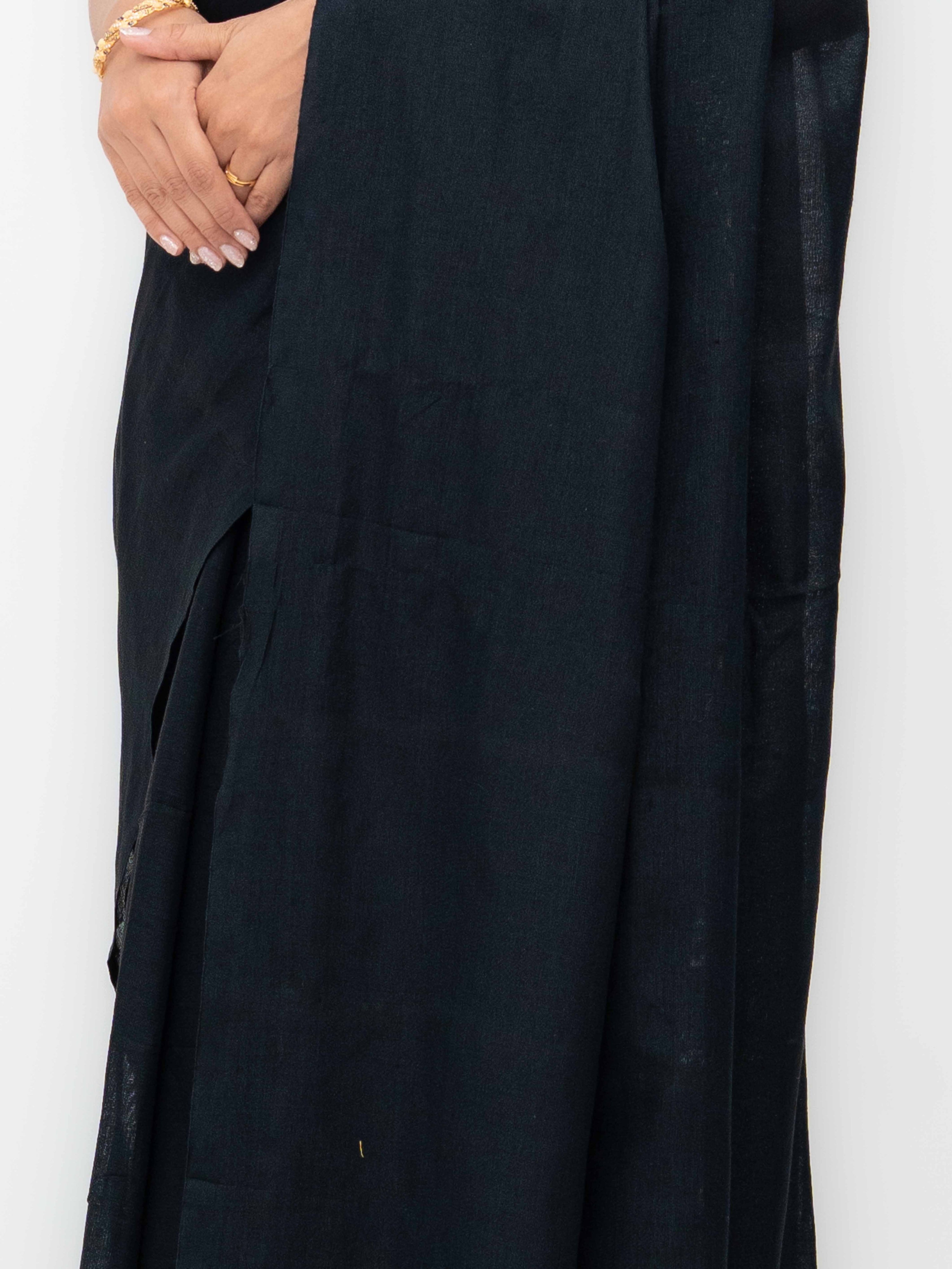 Black Khadi Cotton Saree