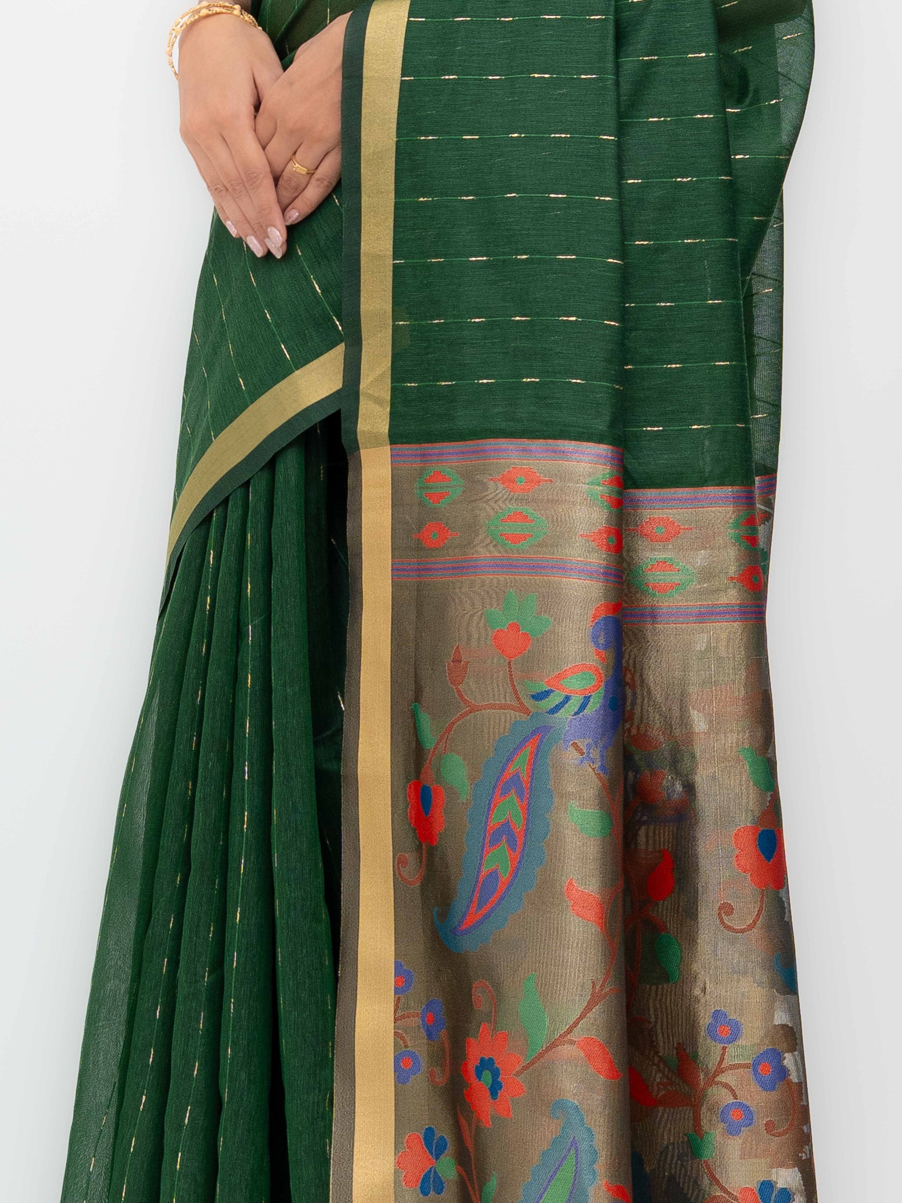 Green Tissue Silk Saree