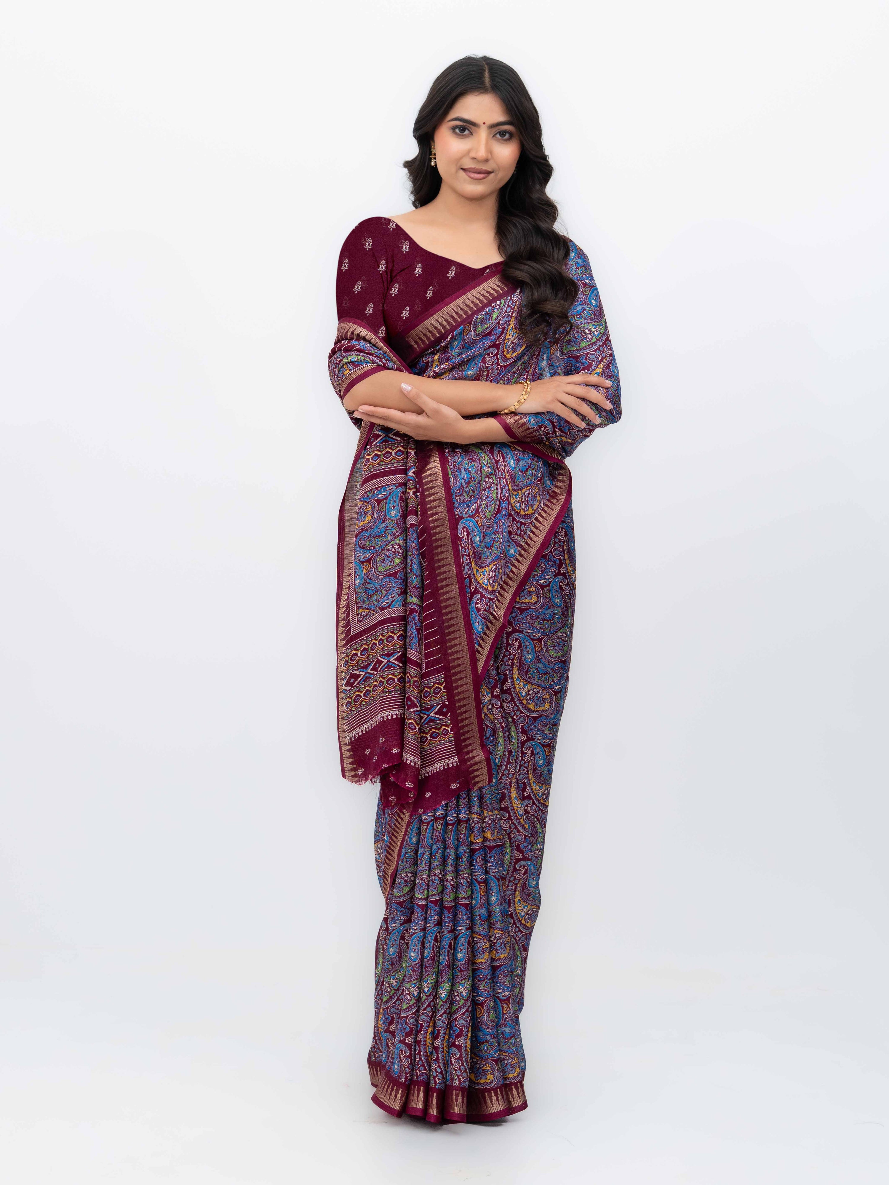 Maroon Soft Georgette Saree