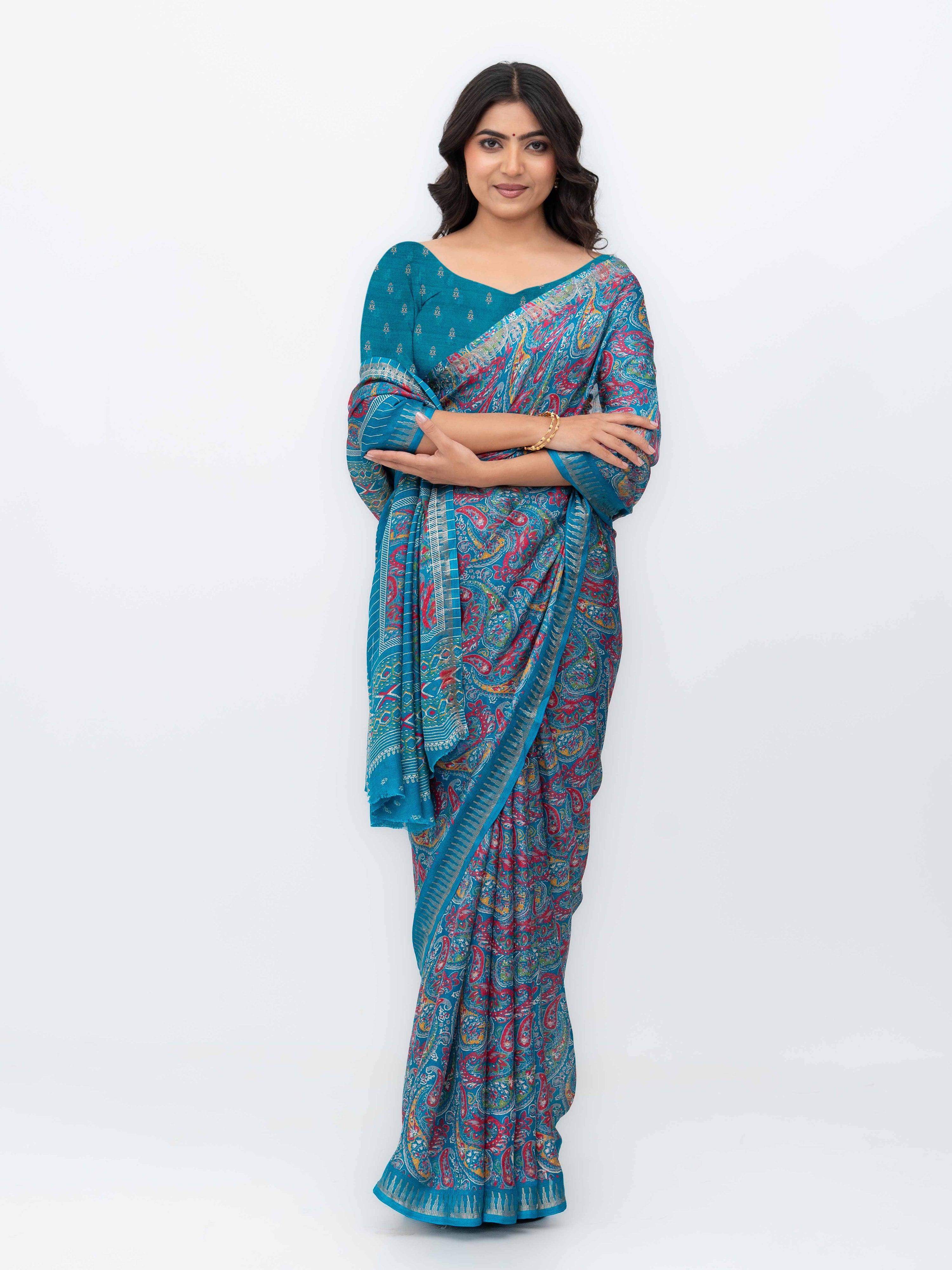 Sky Blue Soft Georgette Saree