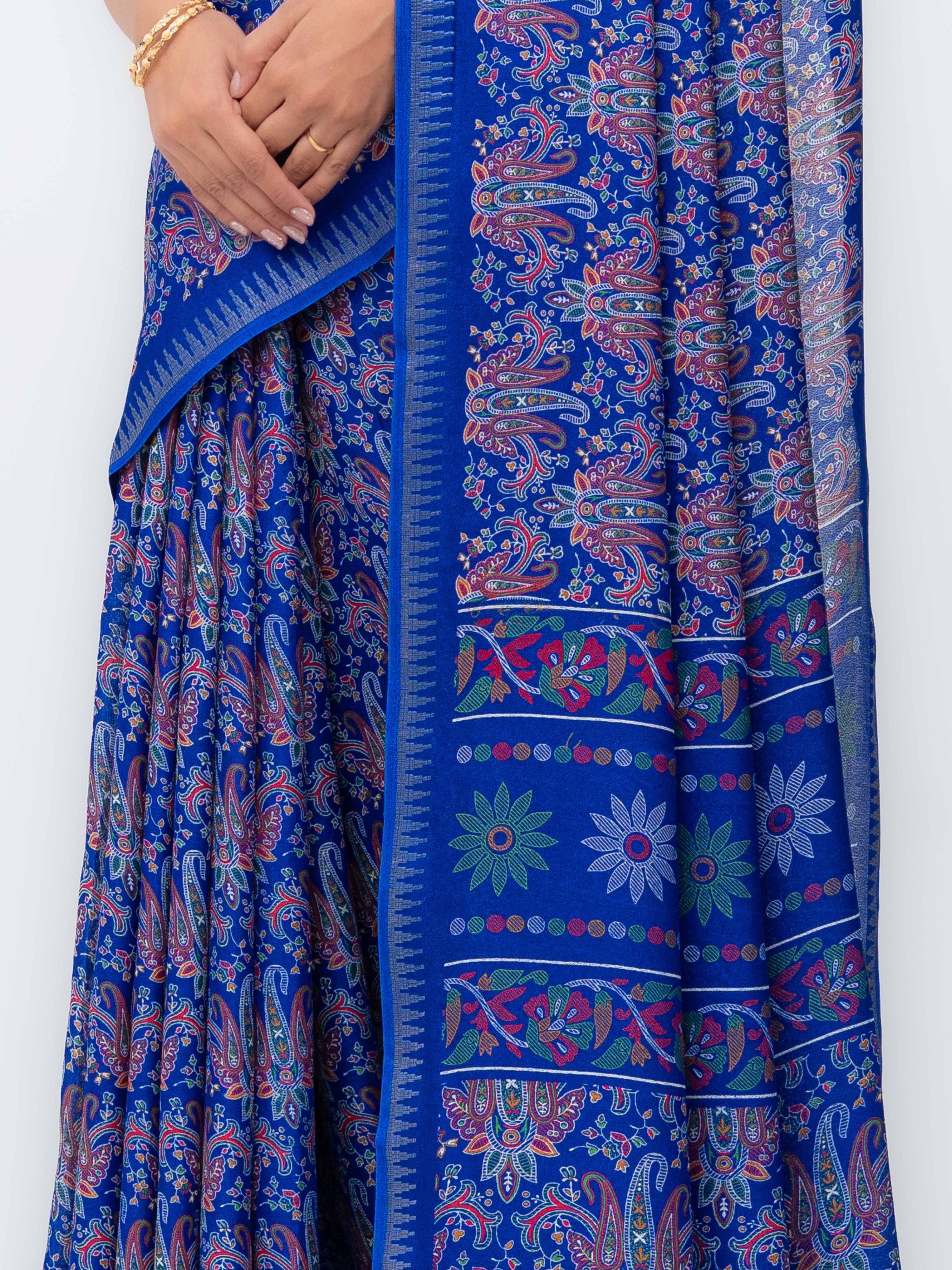 Royal Blue Soft Georgette Saree