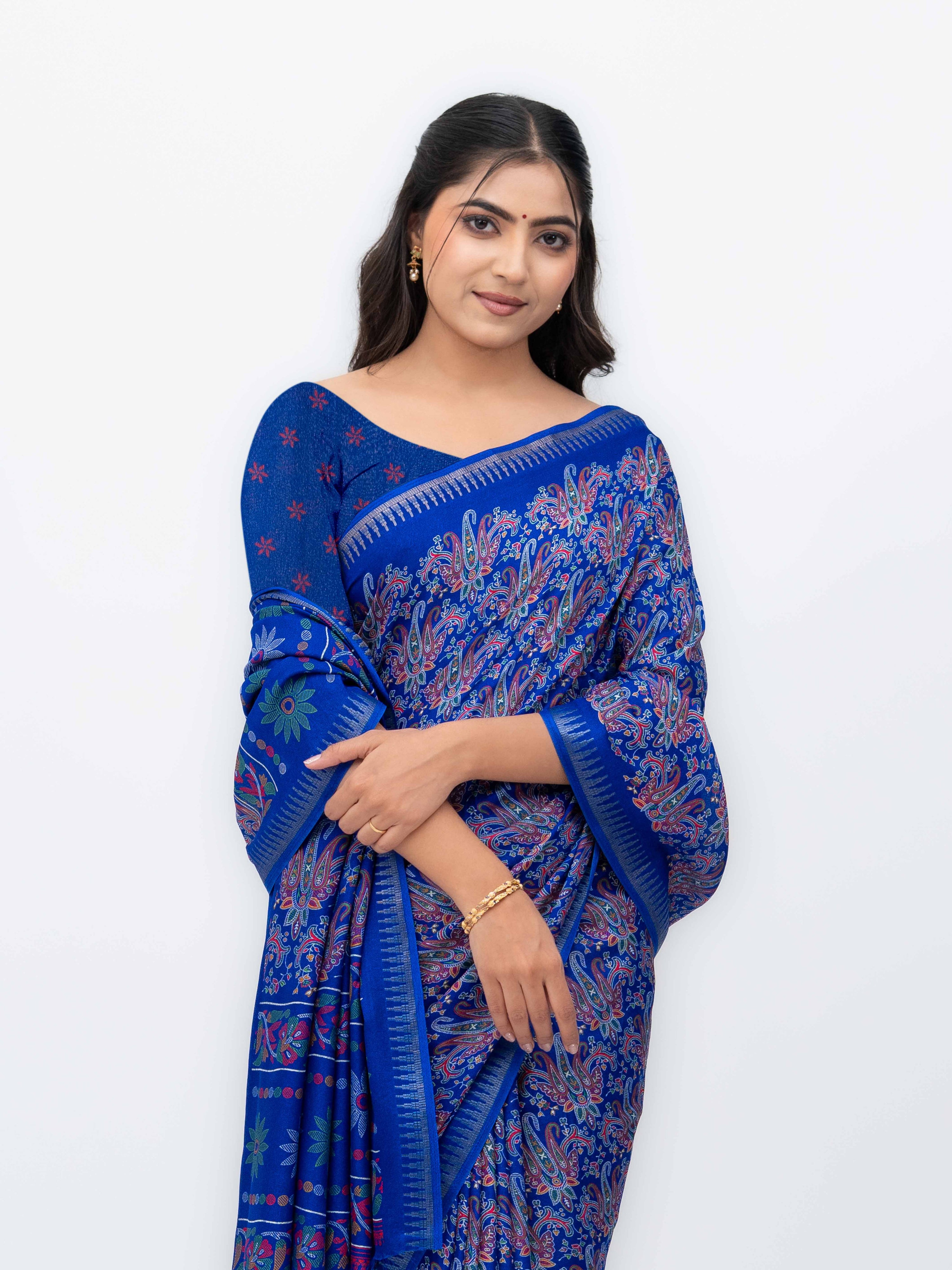 Royal Blue Soft Georgette Saree