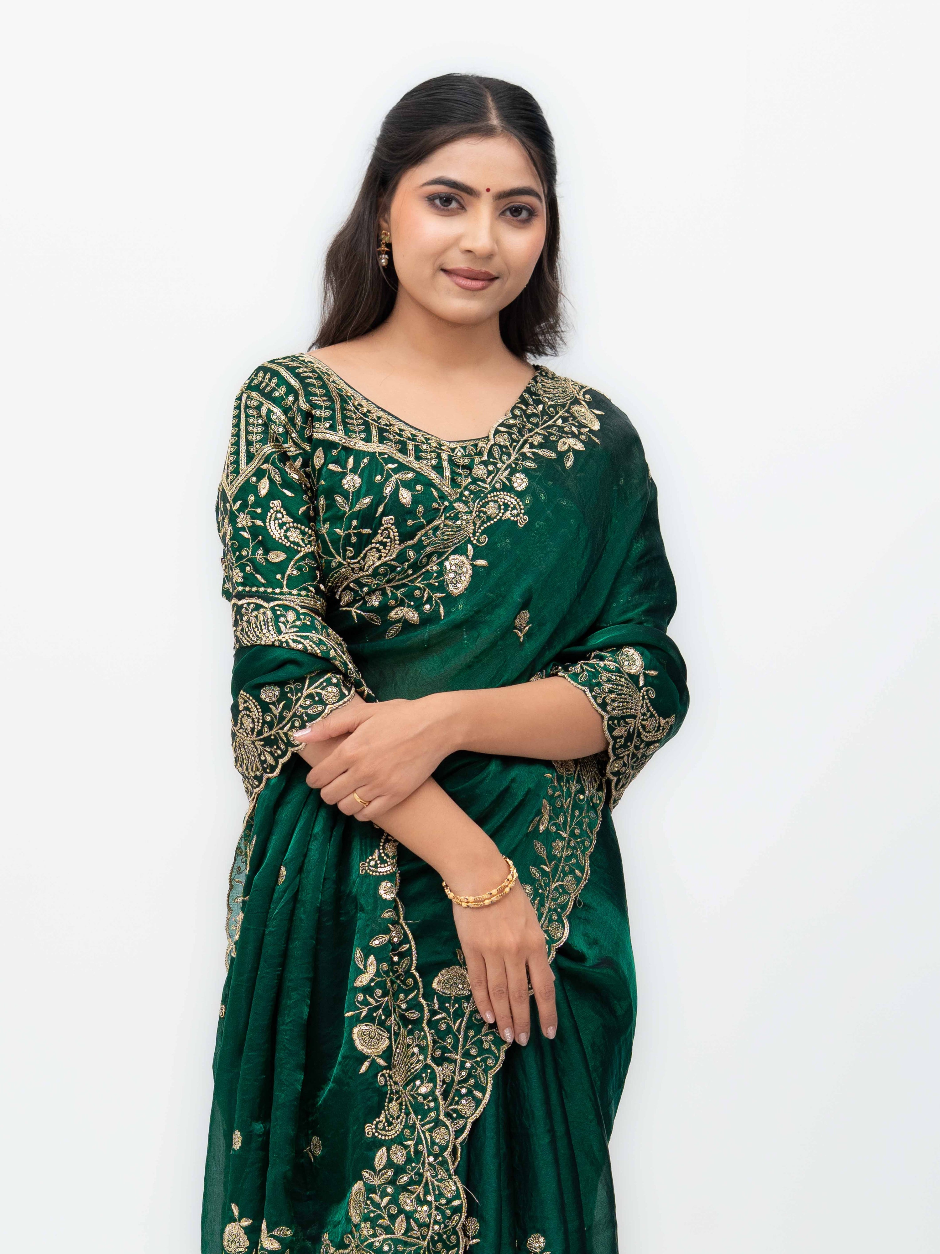 Green Jimmi Choo Saree