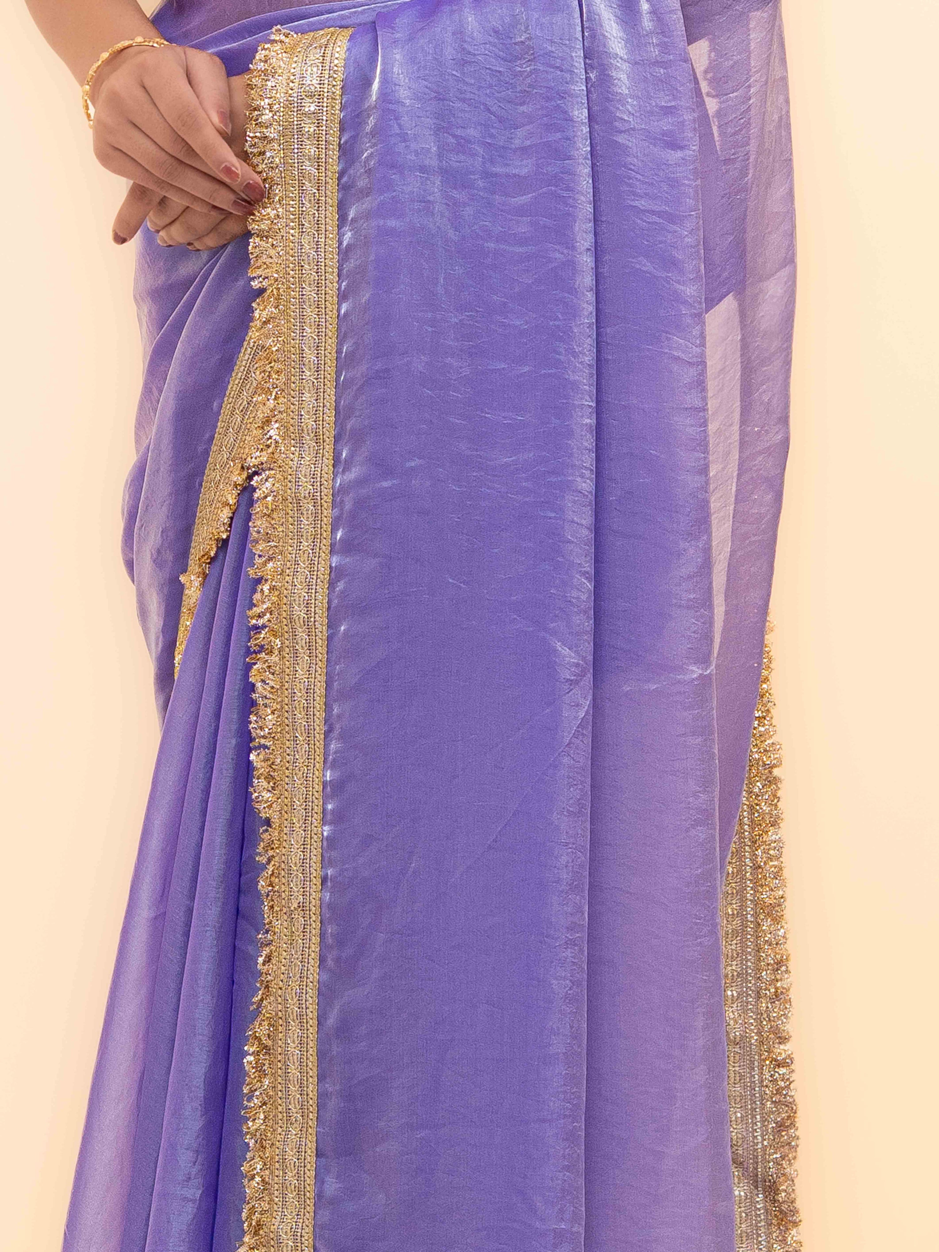 Purple Tissue Silk Saree