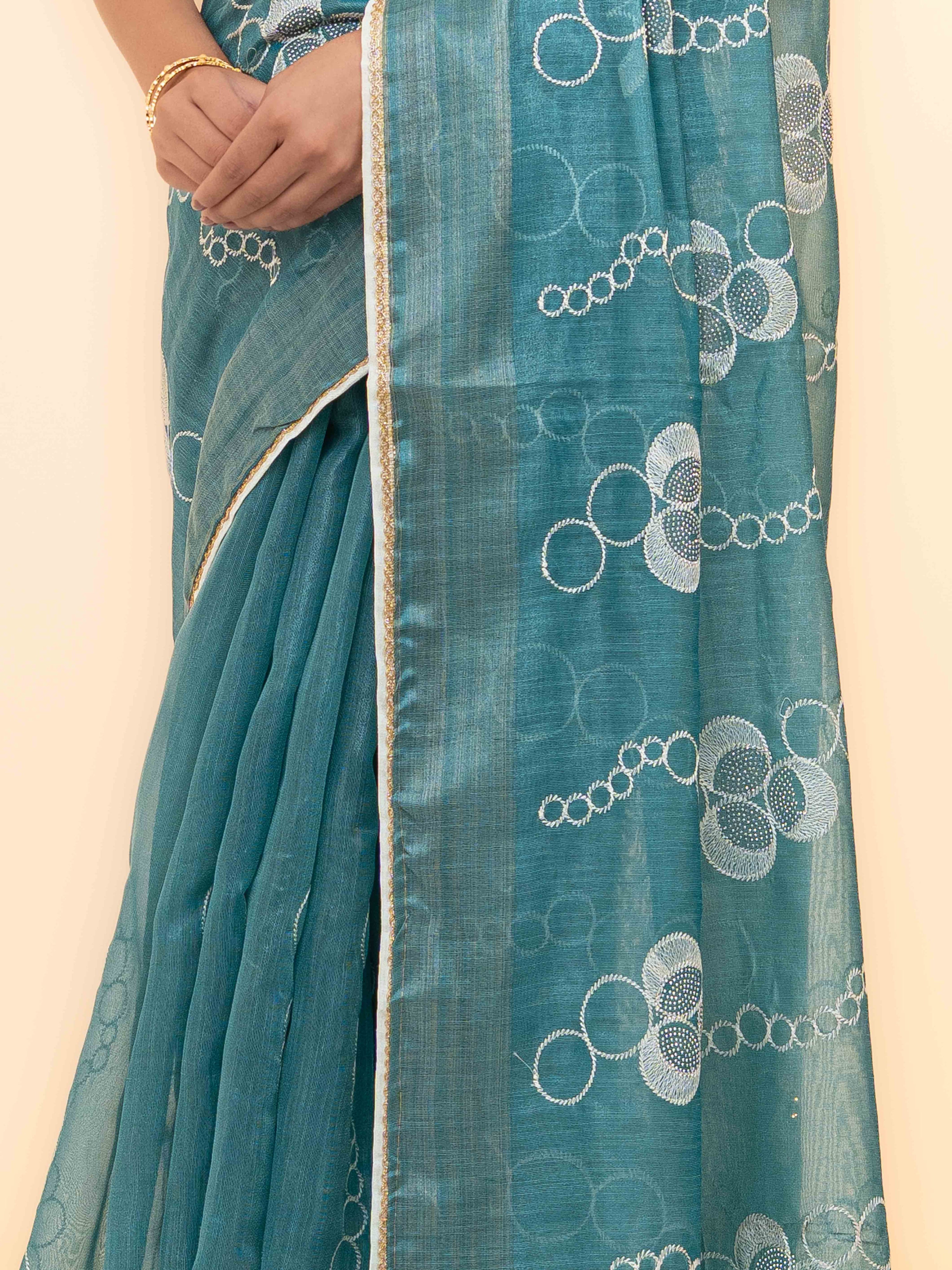 Sky Blue Tissue silk Saree