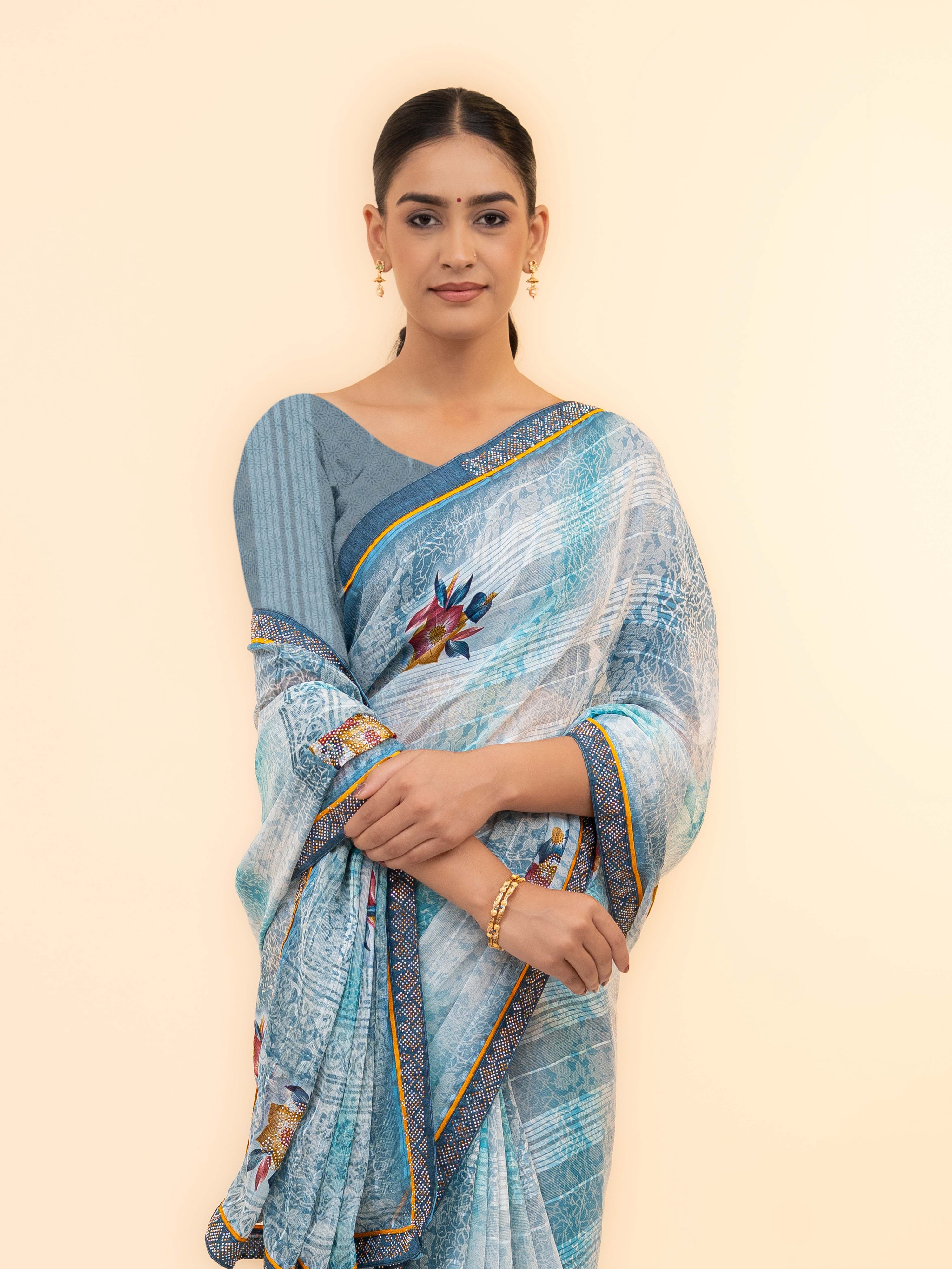Mint Green Georgette Saree