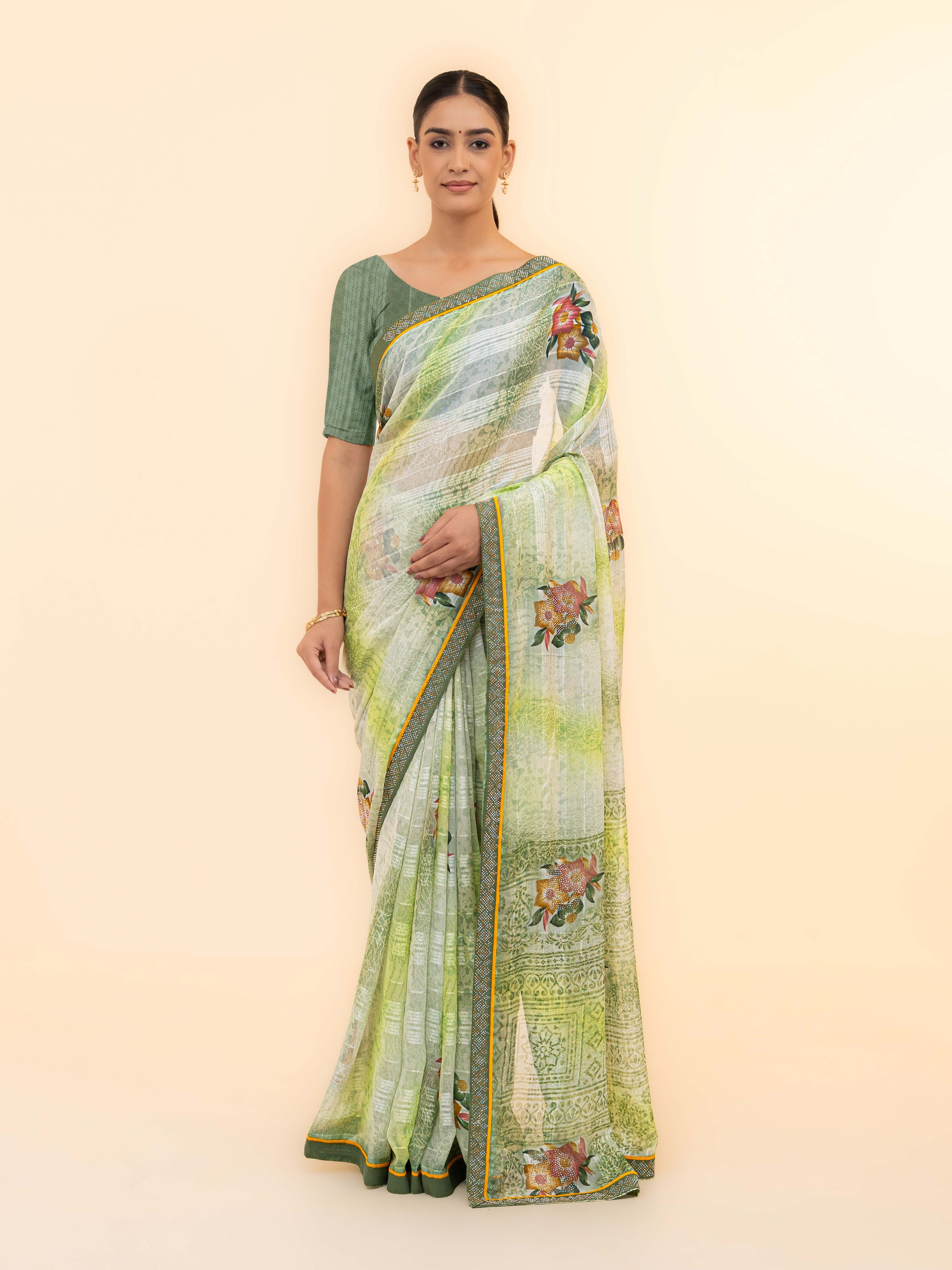 Light Green Georgette Saree