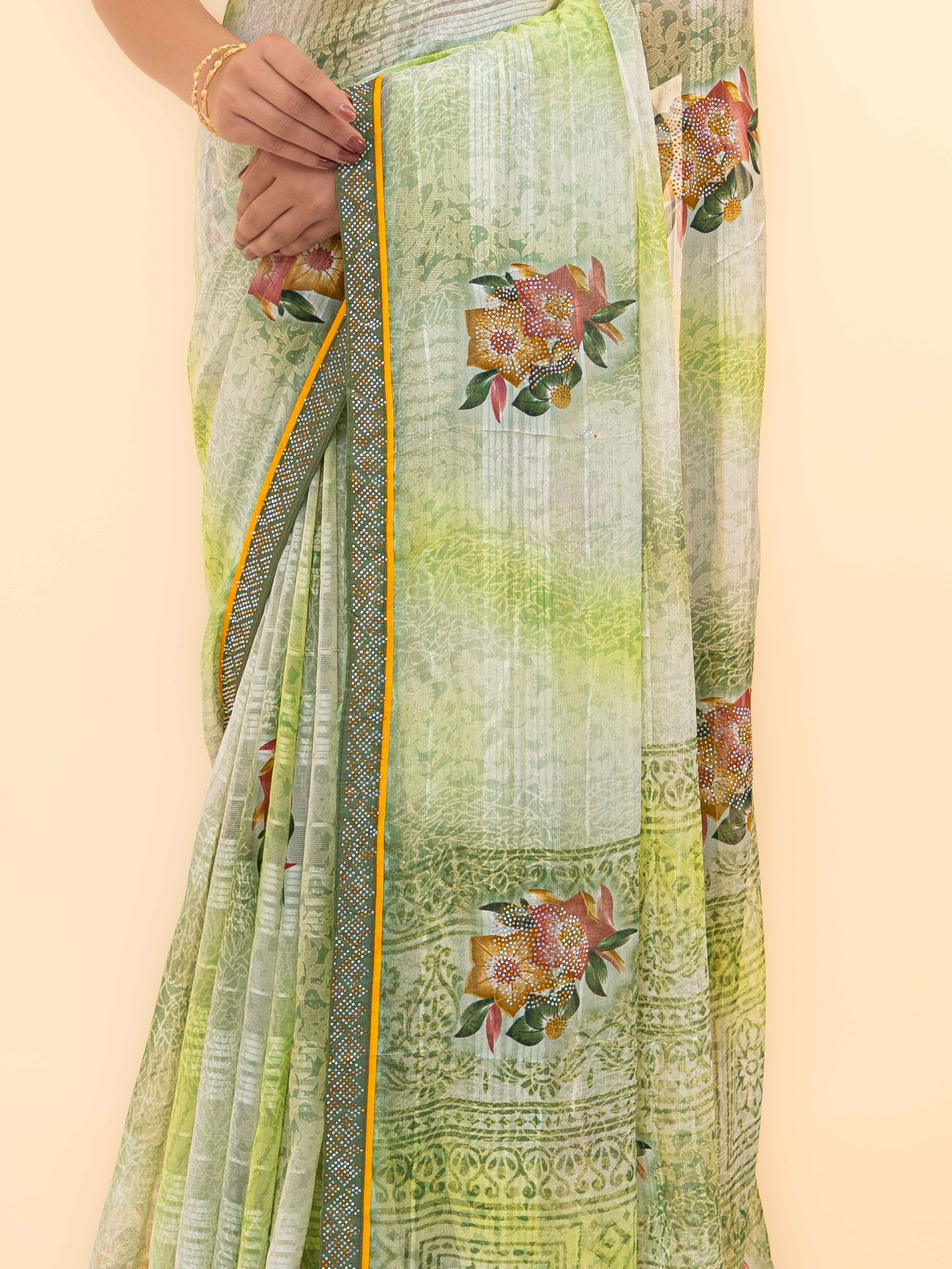 Light Green Georgette Saree