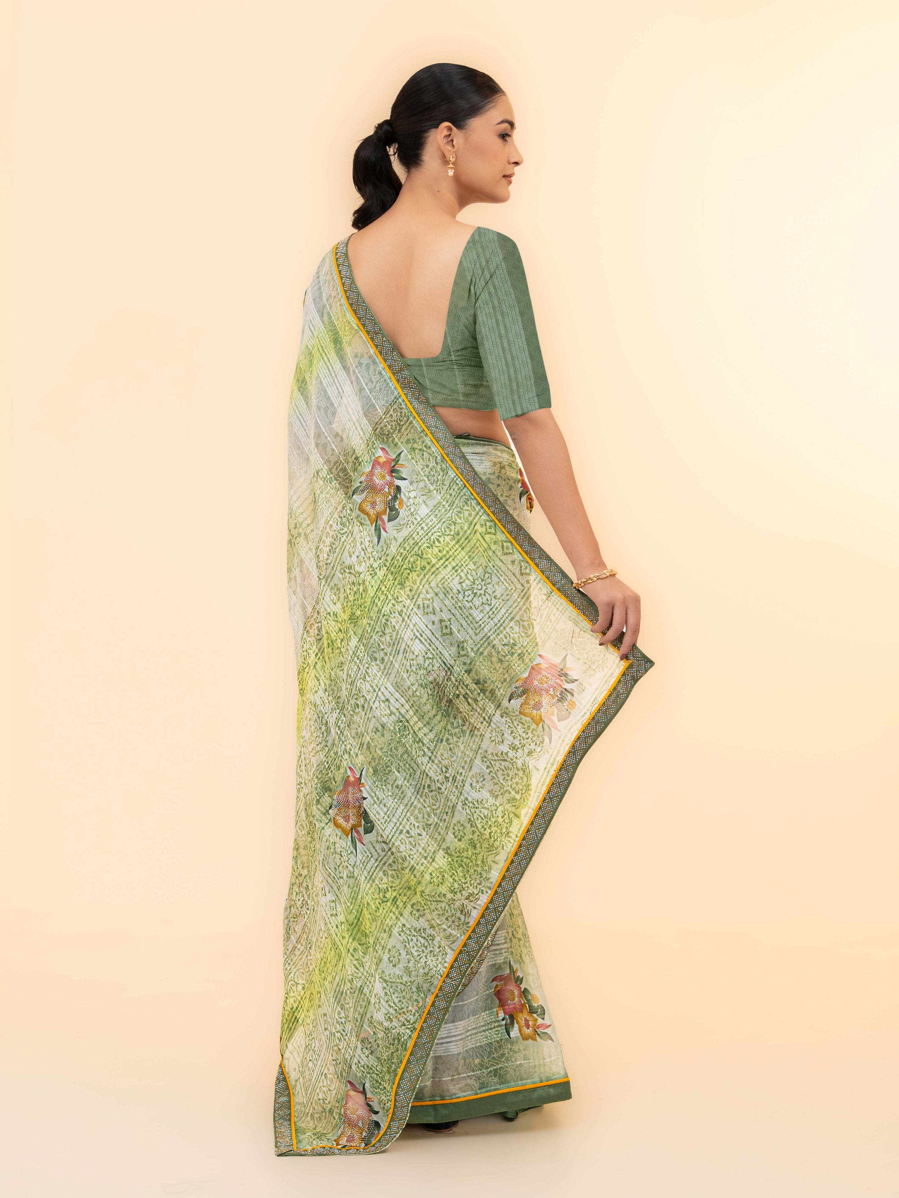 Light Green Georgette Saree