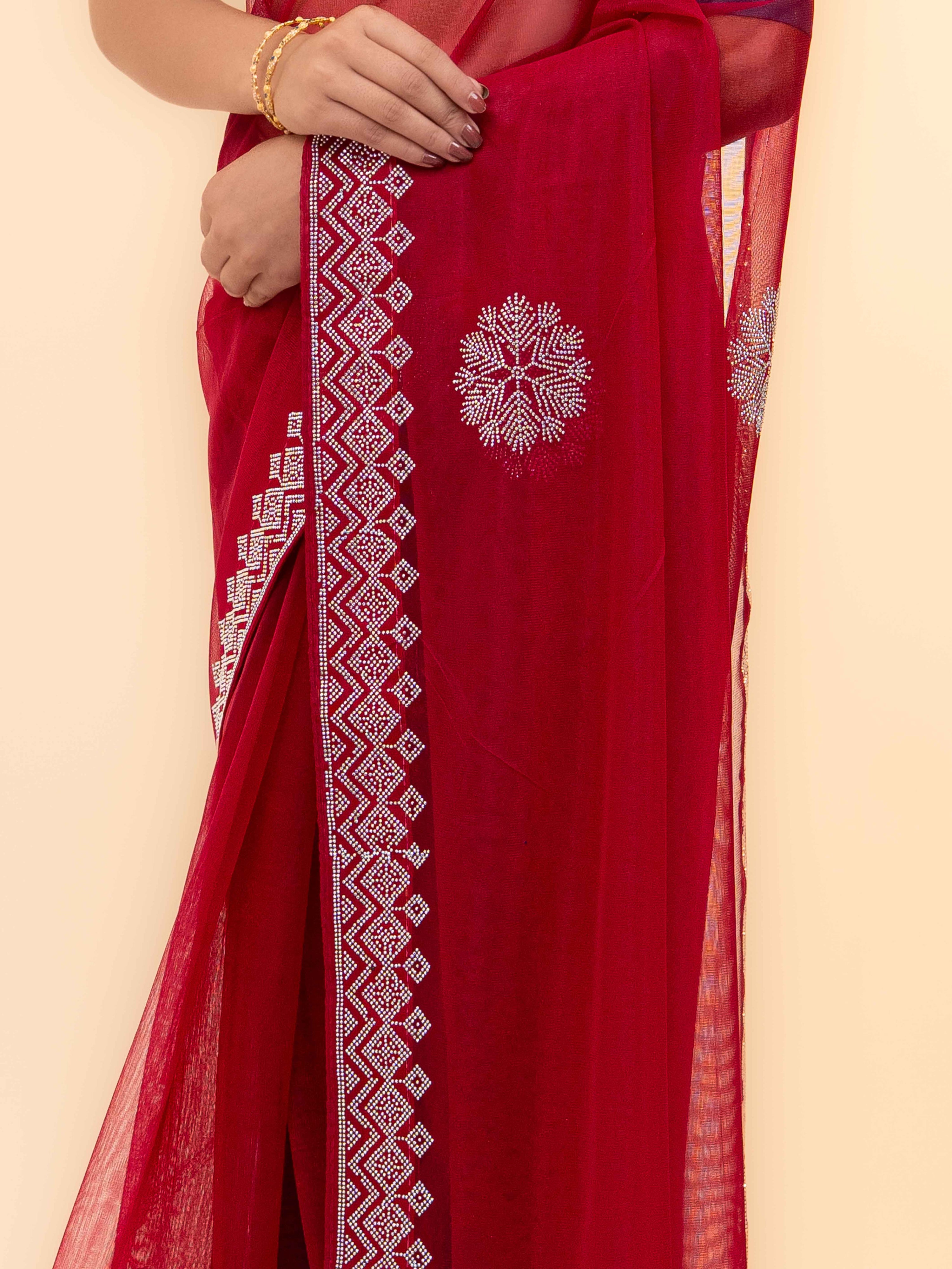 Rani Pink Soft Net Saree