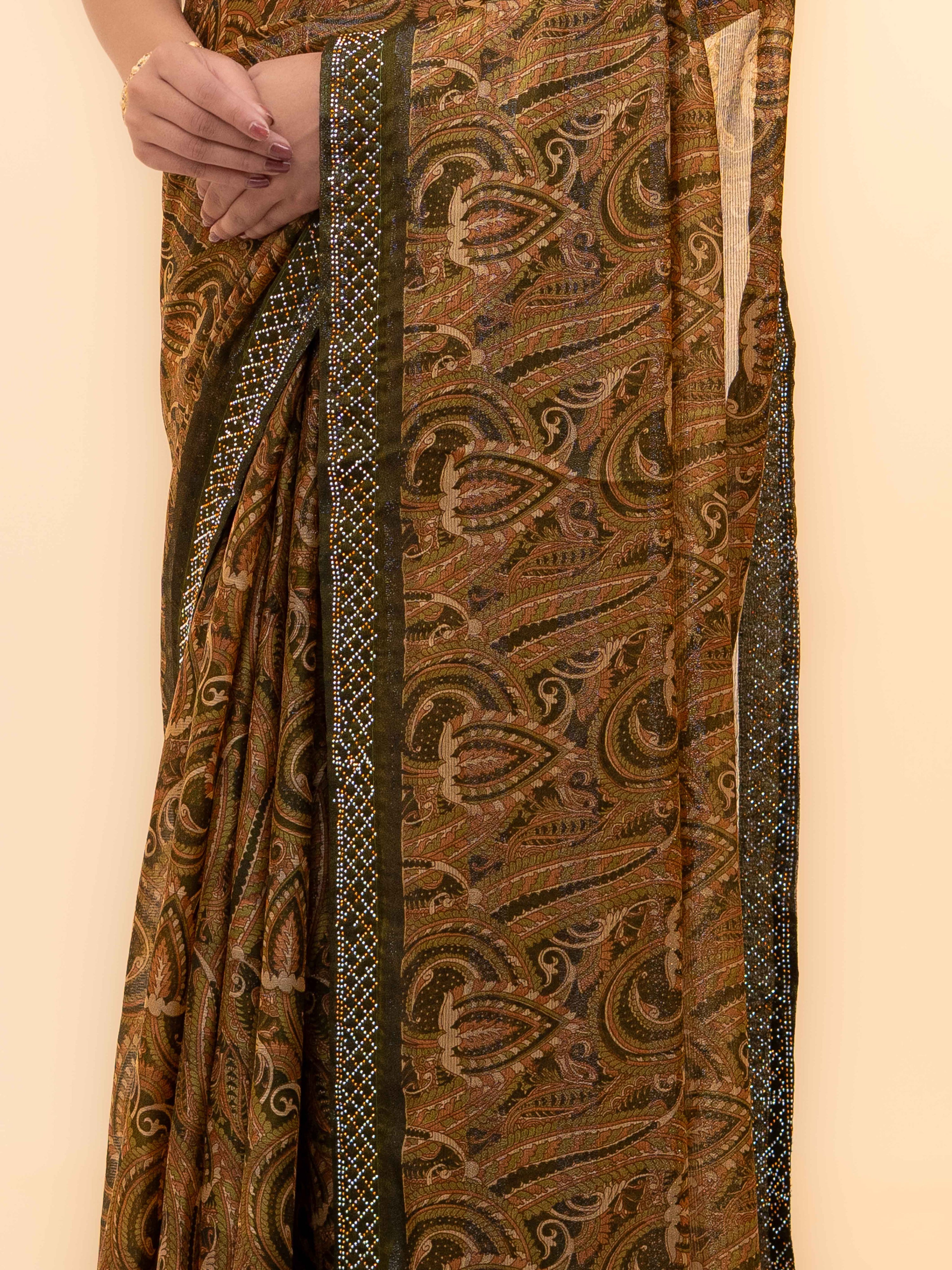 Mehendi Soft Georgette Saree