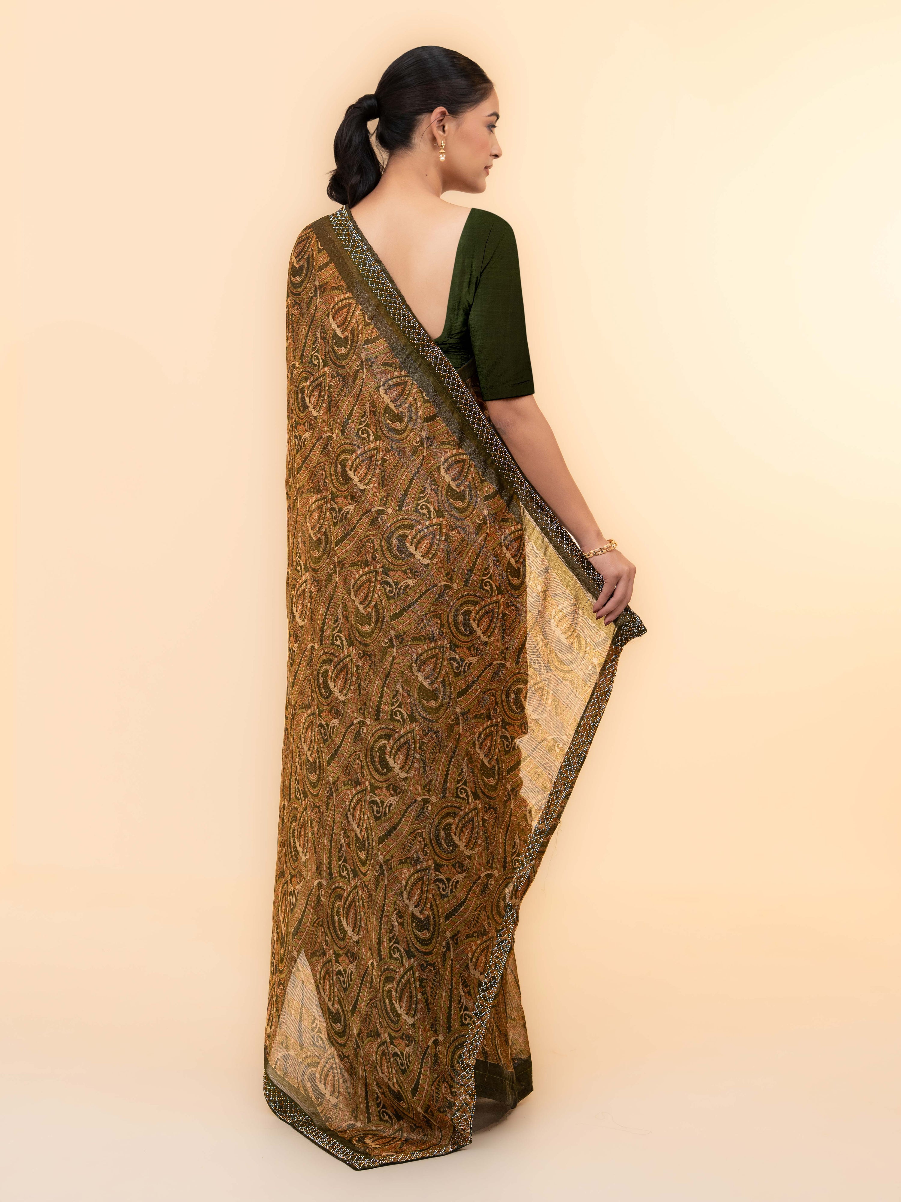 Mehendi Soft Georgette Saree