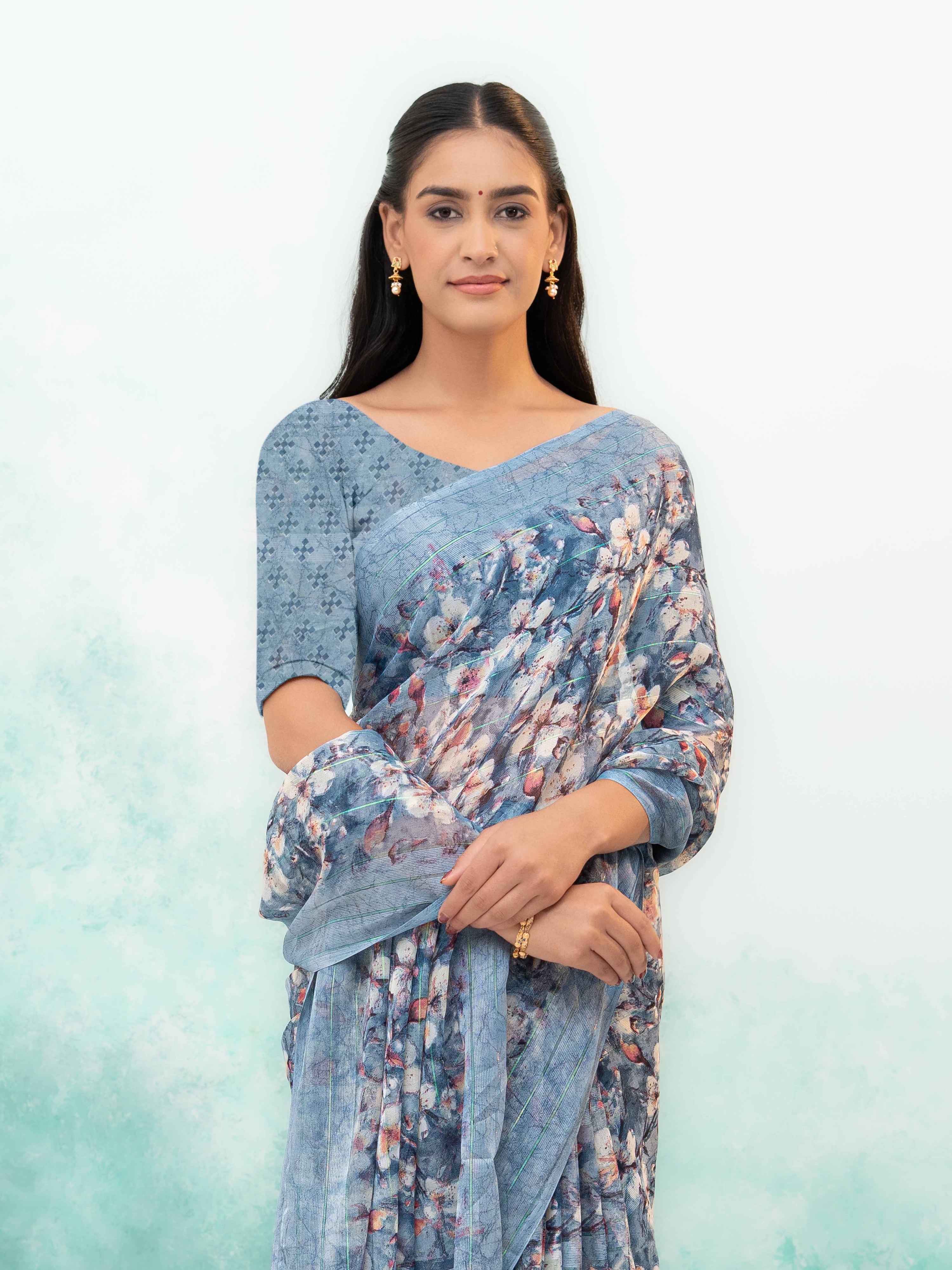 Gray Weightless Saree