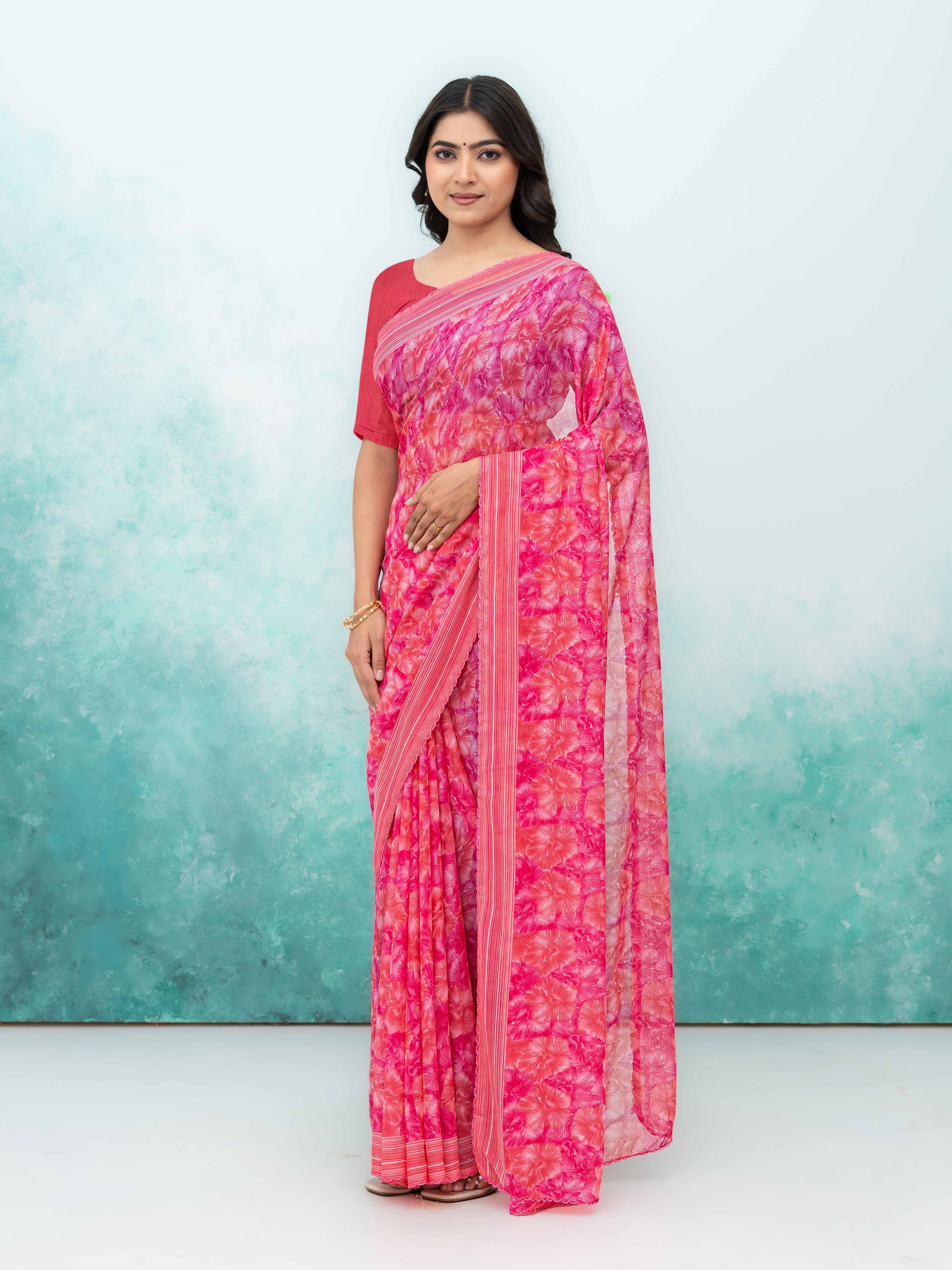 Pink Weightless Saree