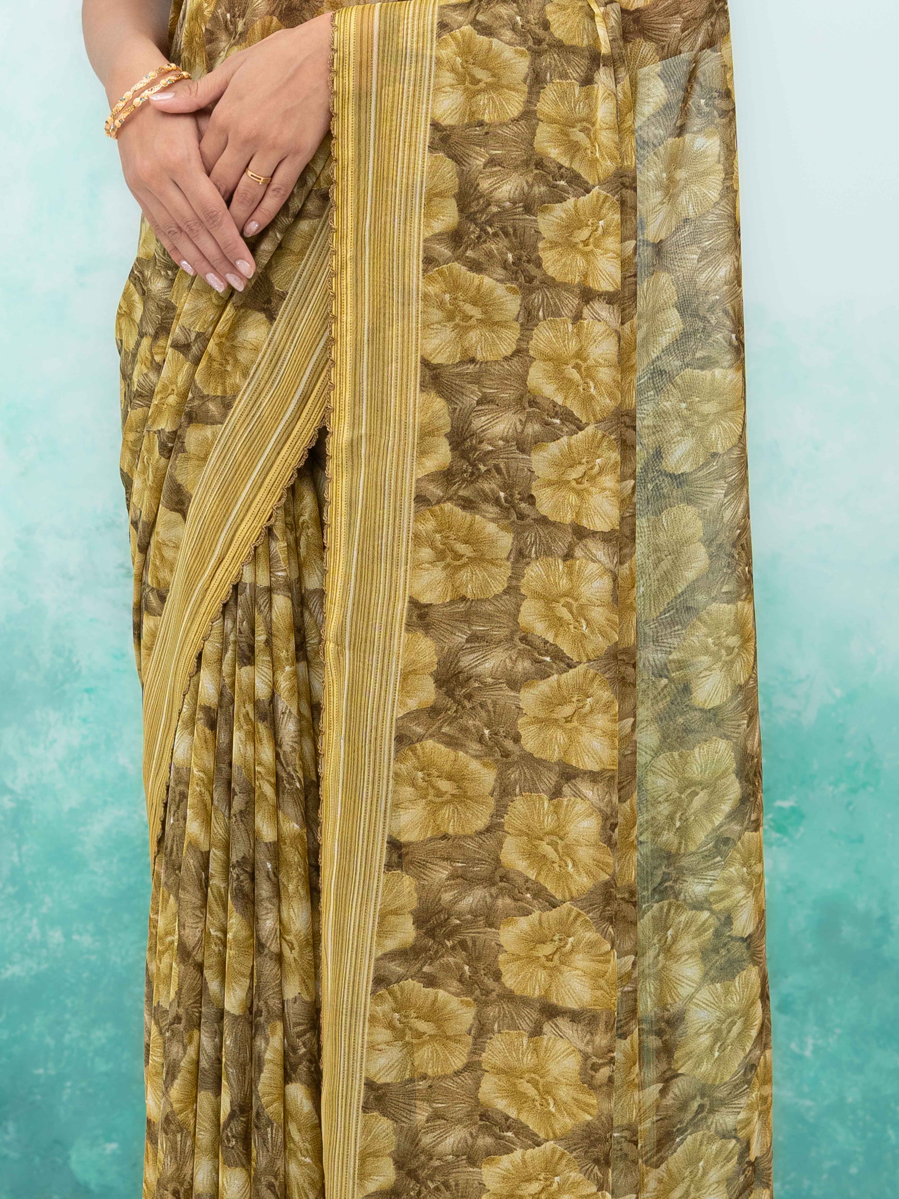 Olive Green Weightless Saree