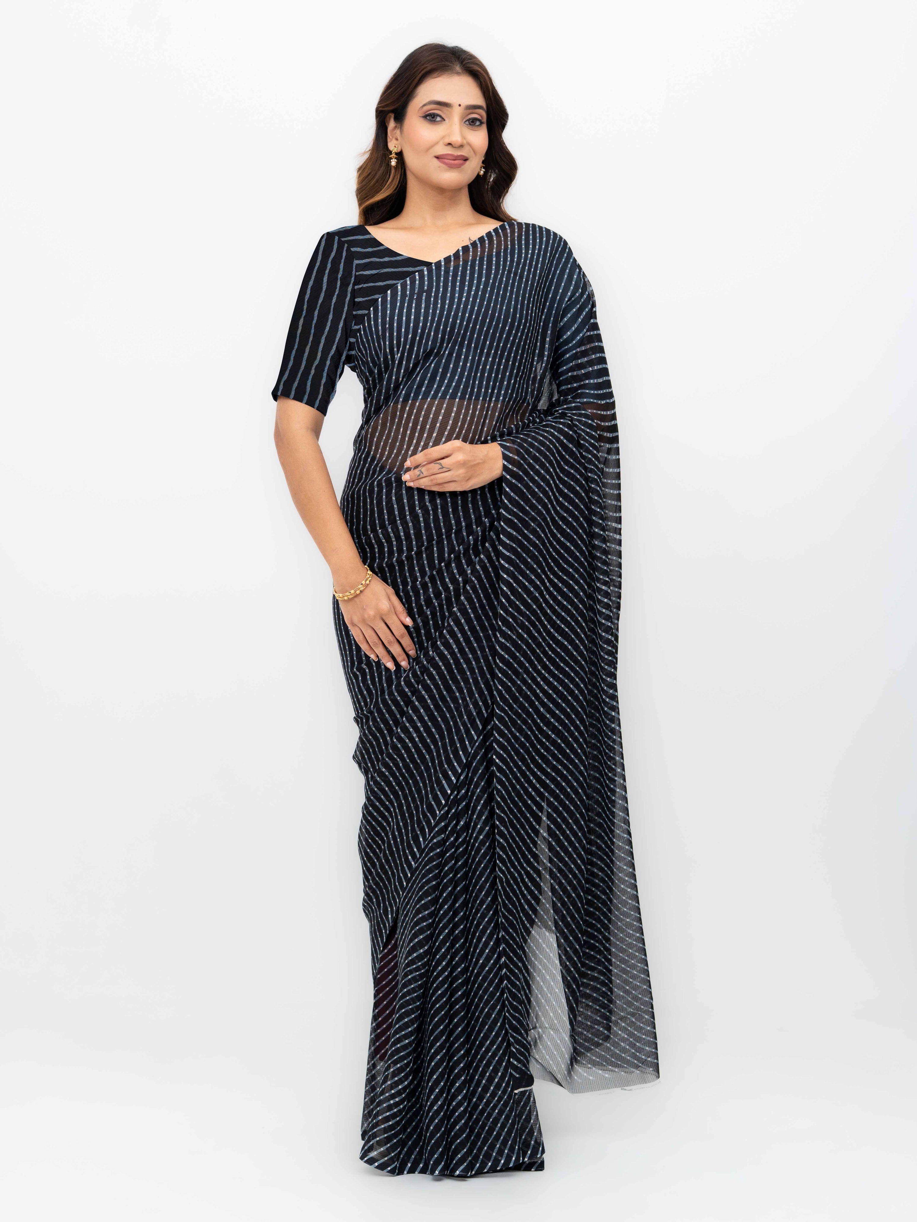 Black Chiffon Saree