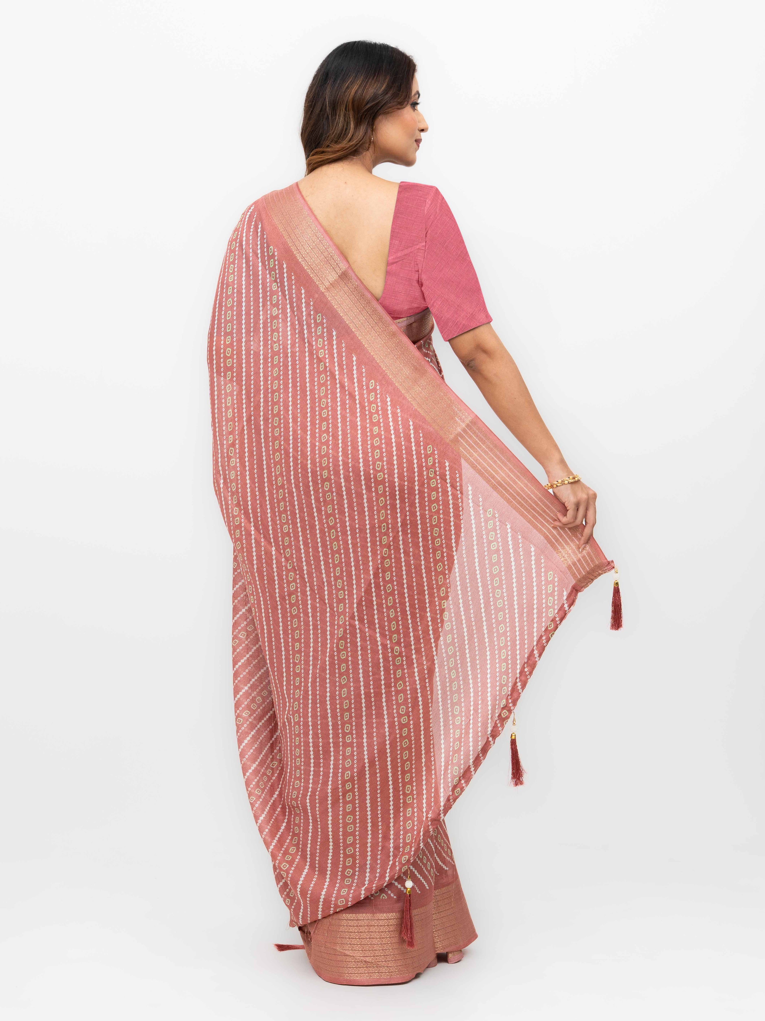 Baby Pink Moss Mellow Saree