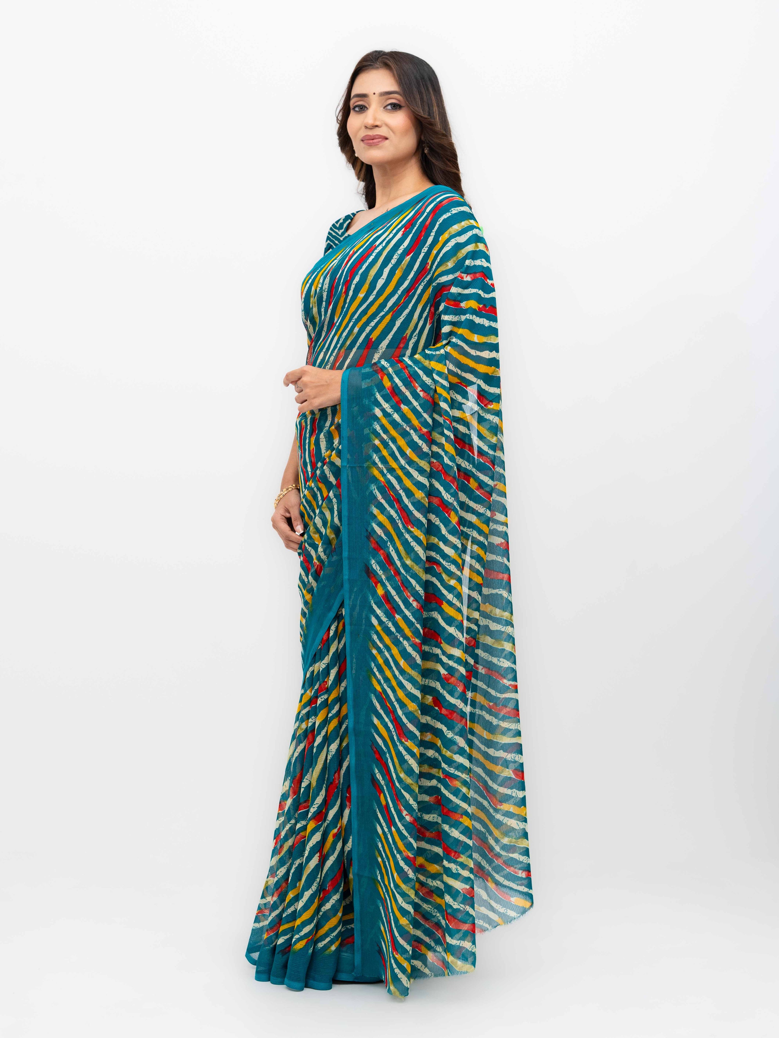 Teal Georgette Saree