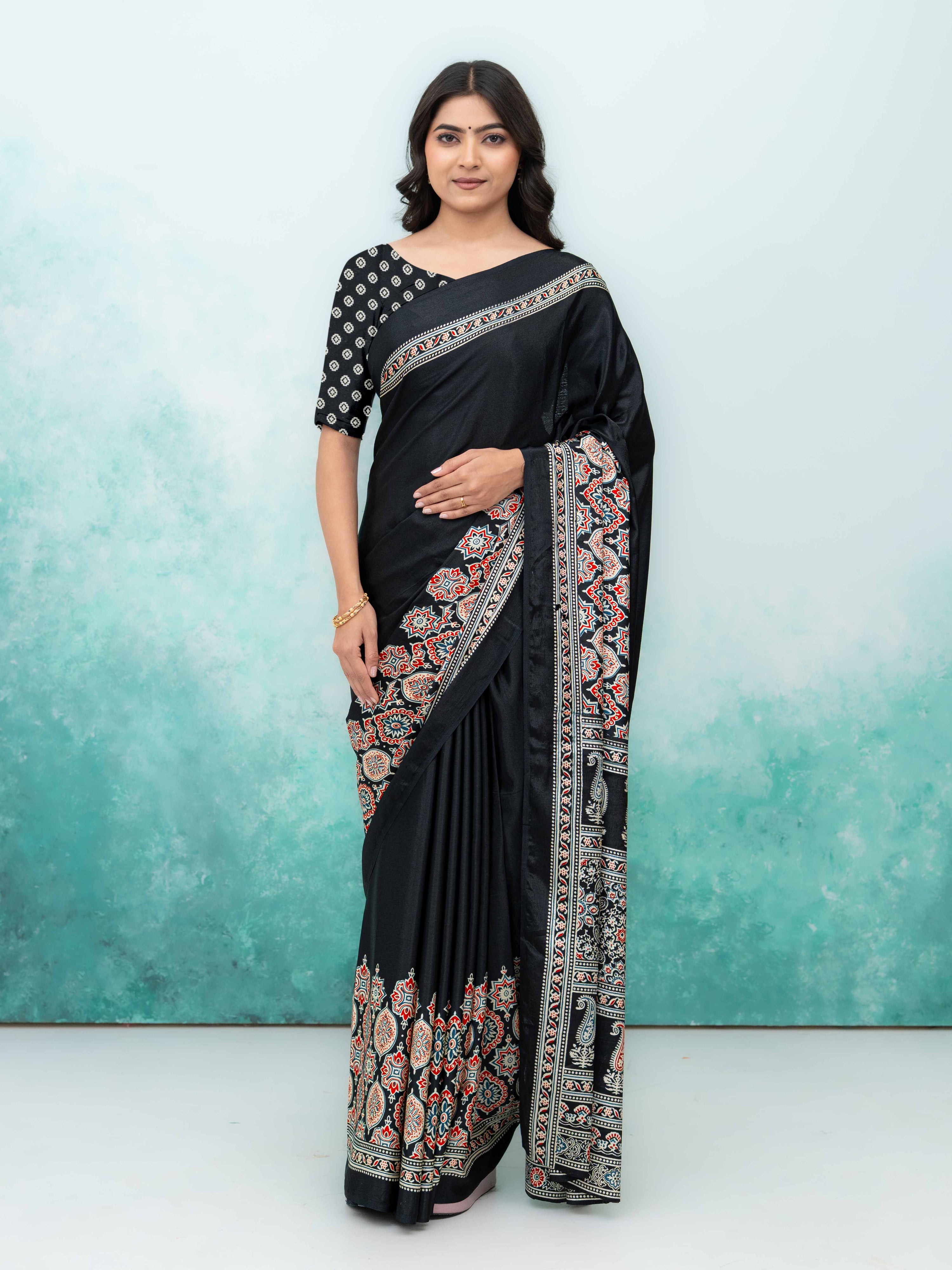 Black Crepe Saree