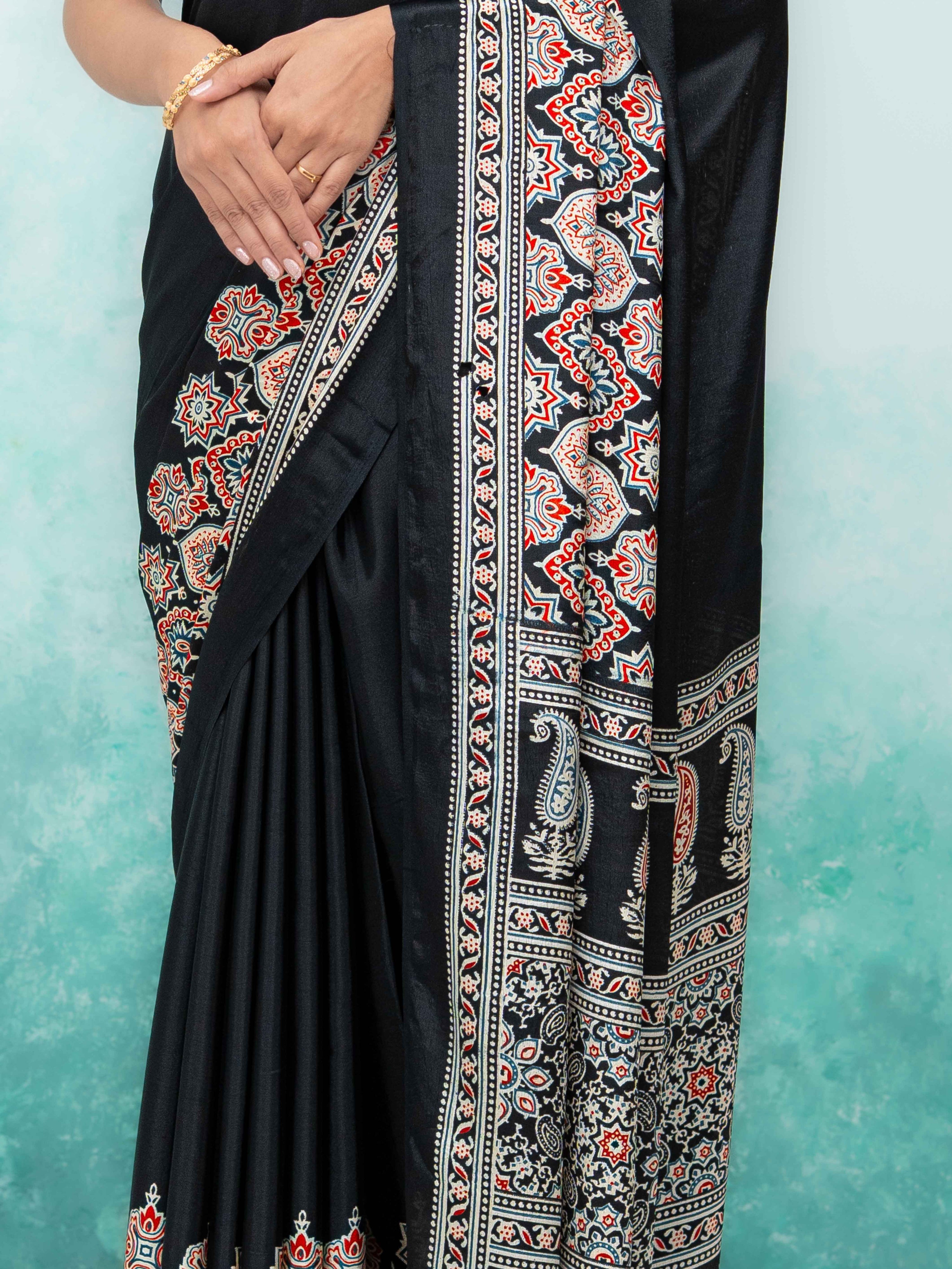Black Crepe Saree