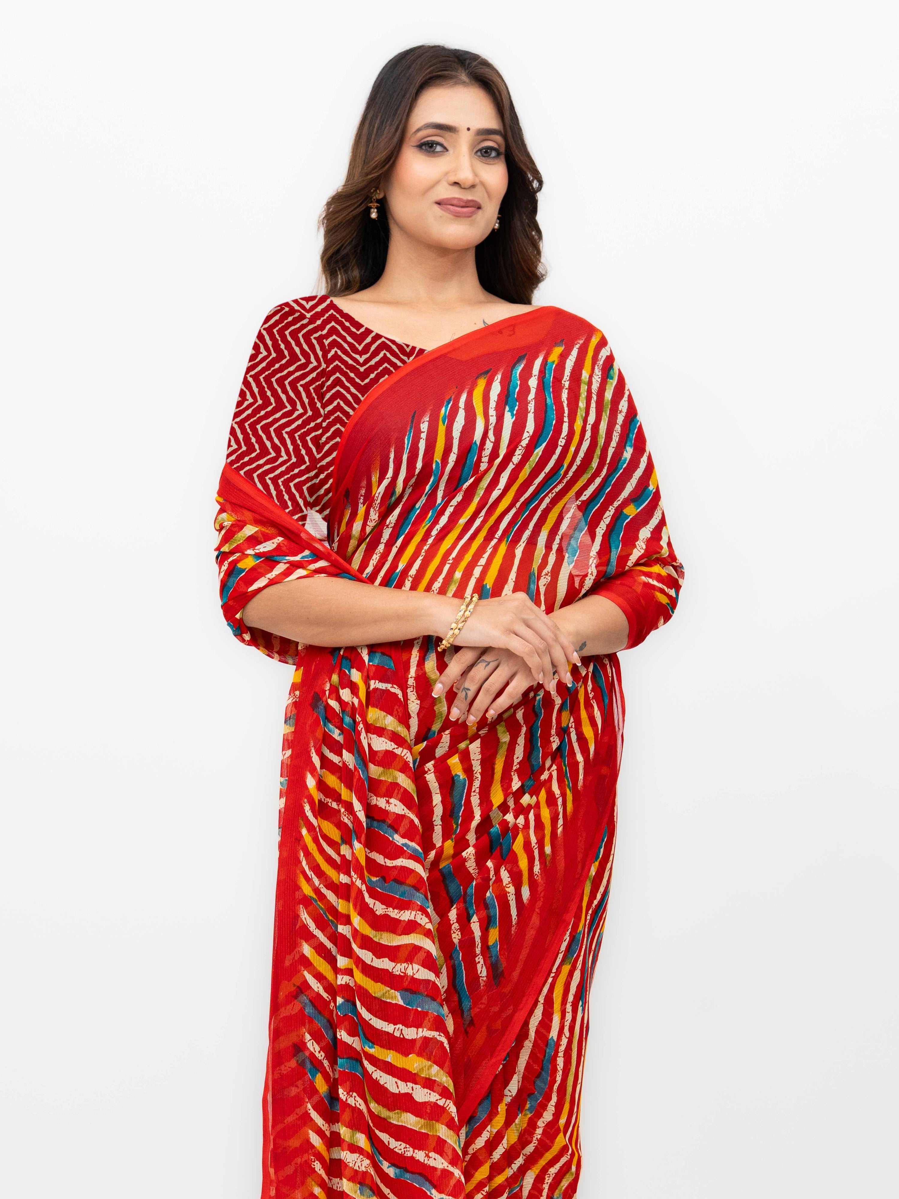 Orange Georgette Saree
