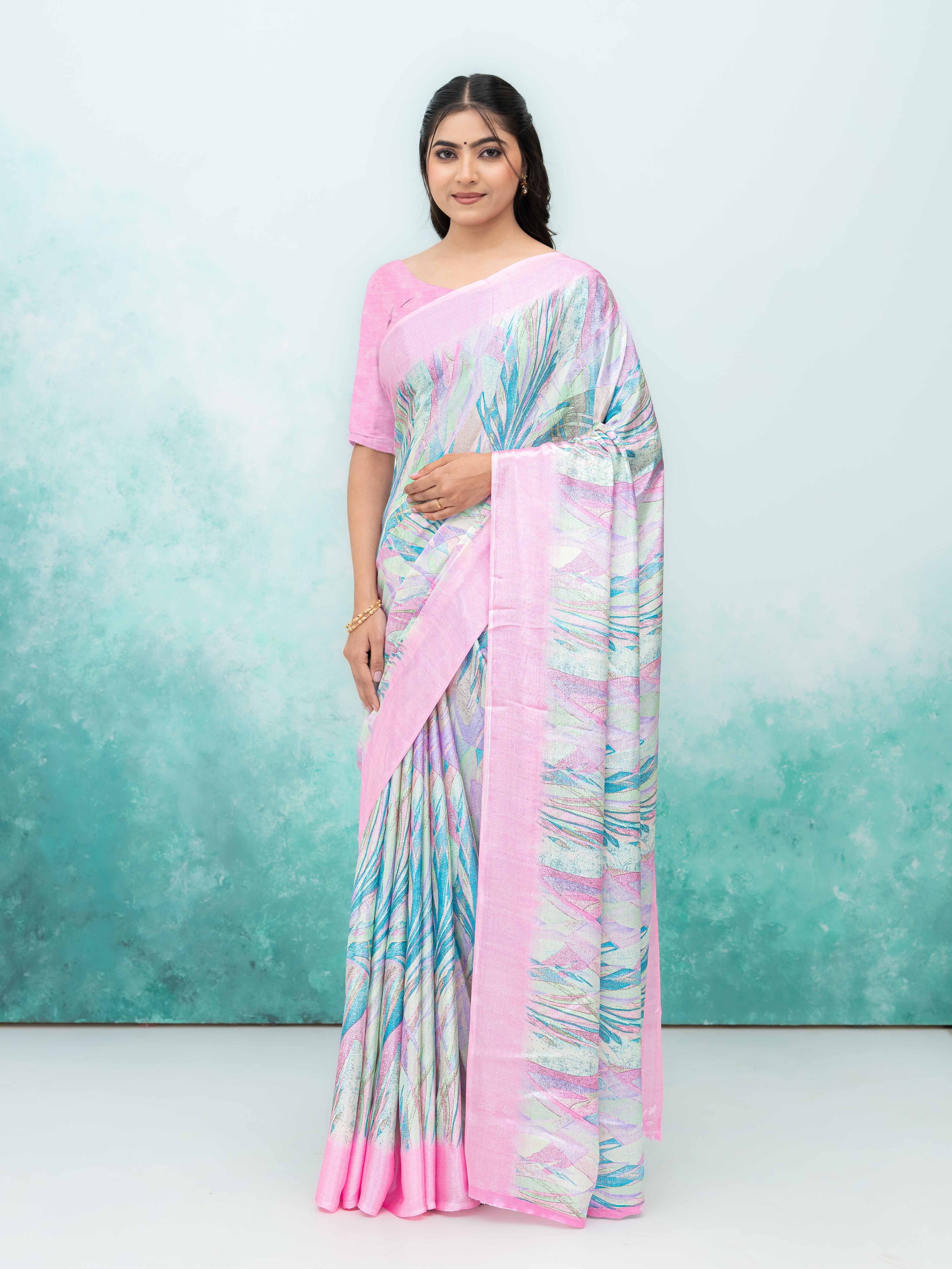 Pink Turkey Silk Saree with