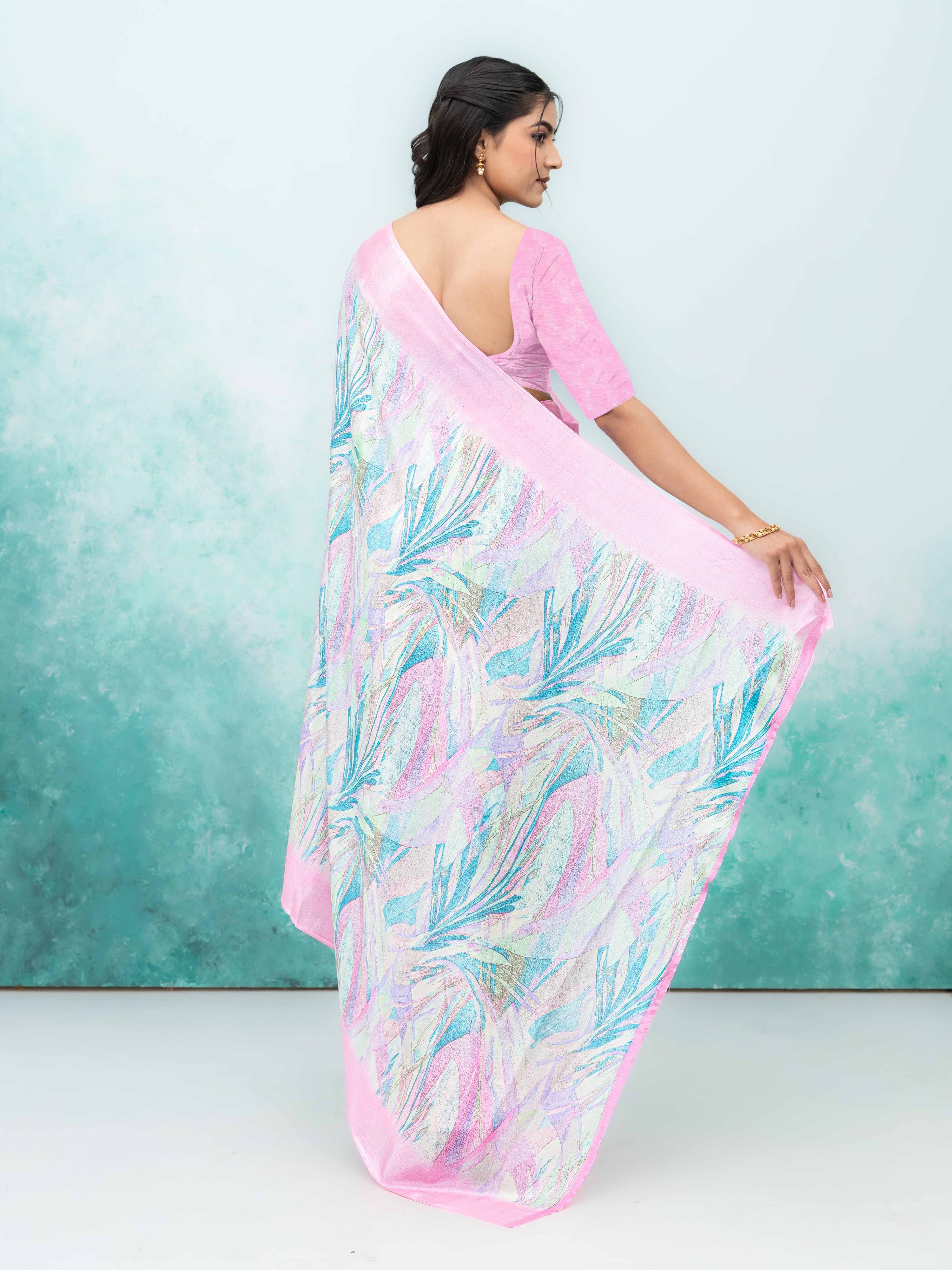 Pink Turkey Silk Saree with
