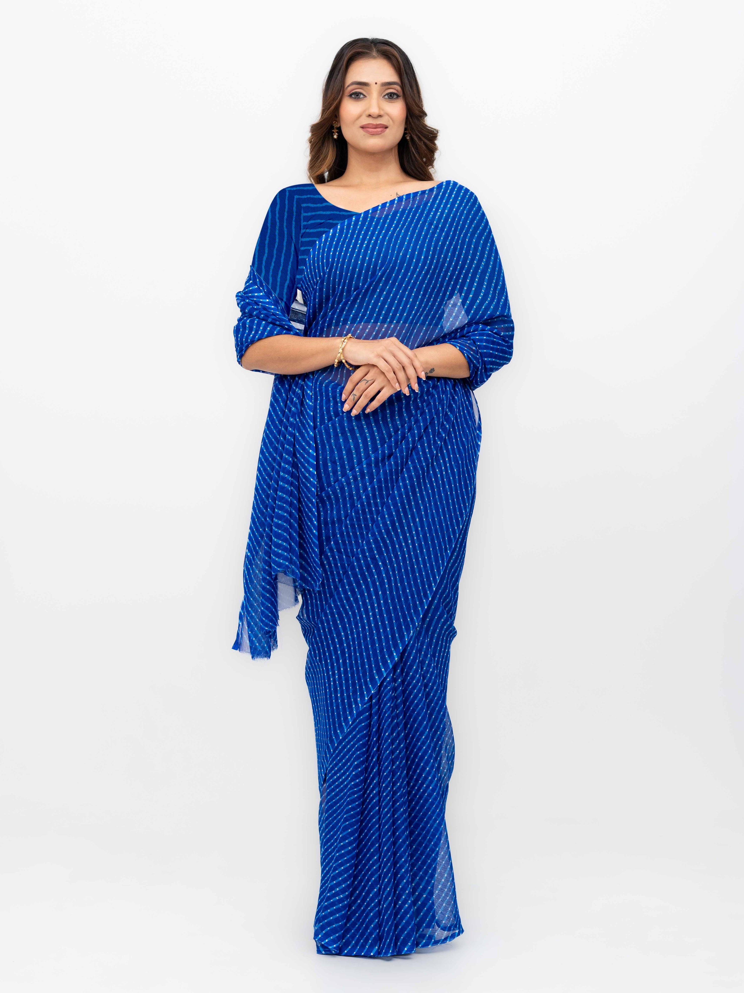 Blue Chiffon Saree