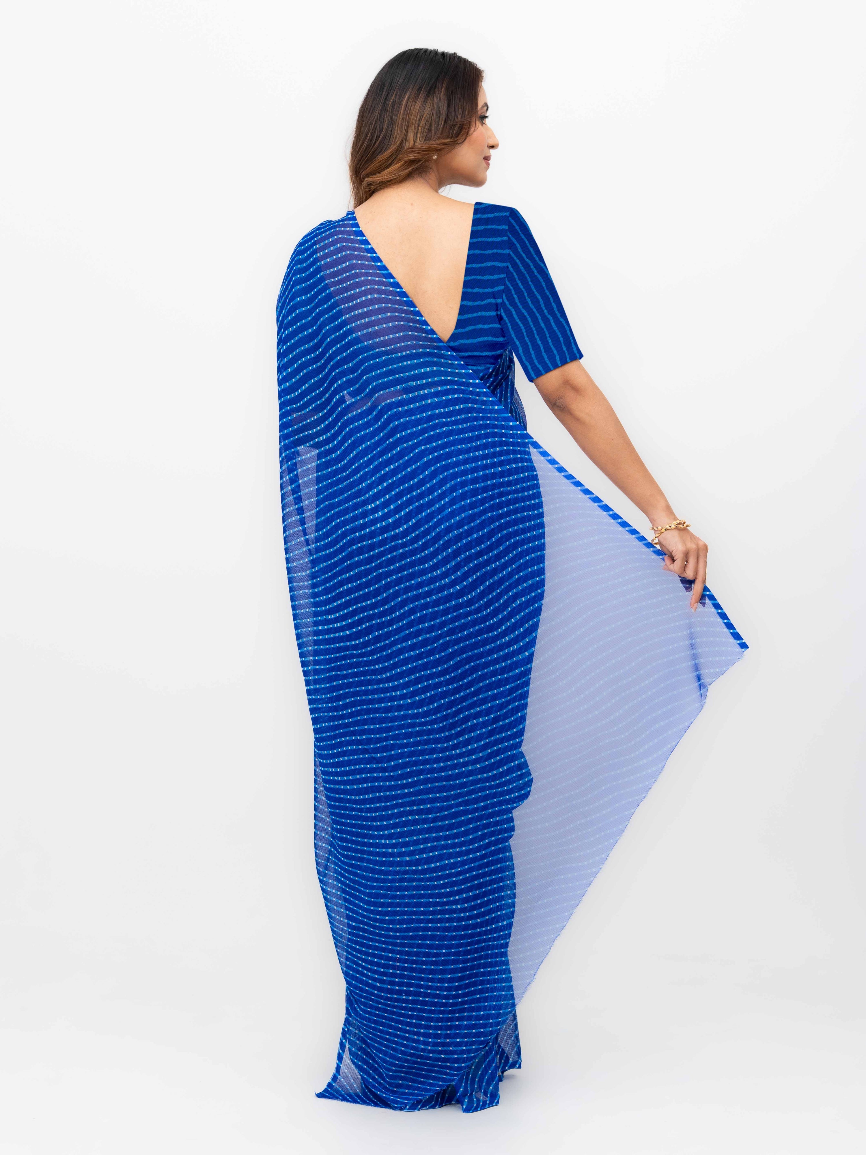 Blue Chiffon Saree