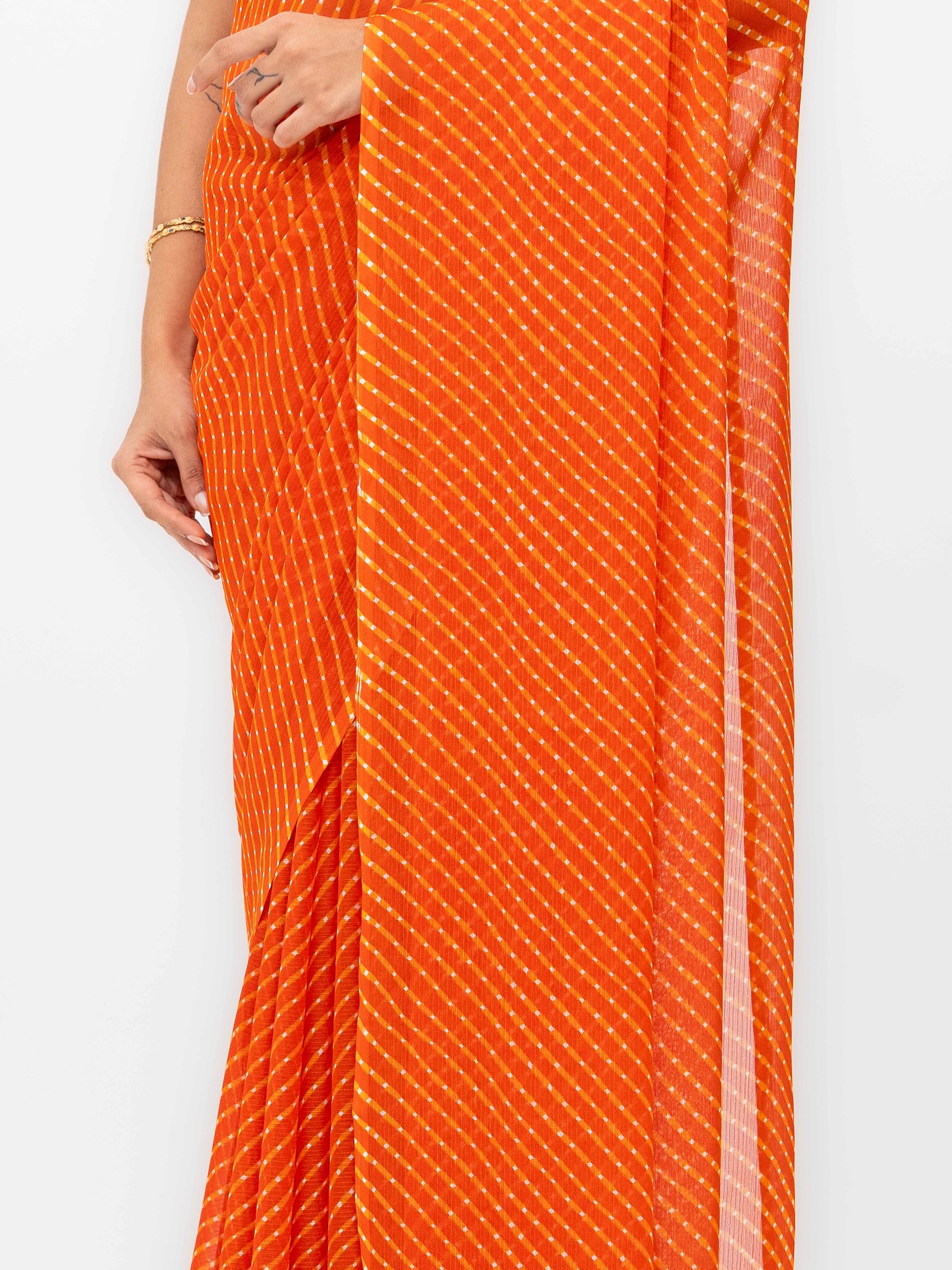 Orange Chiffon Saree