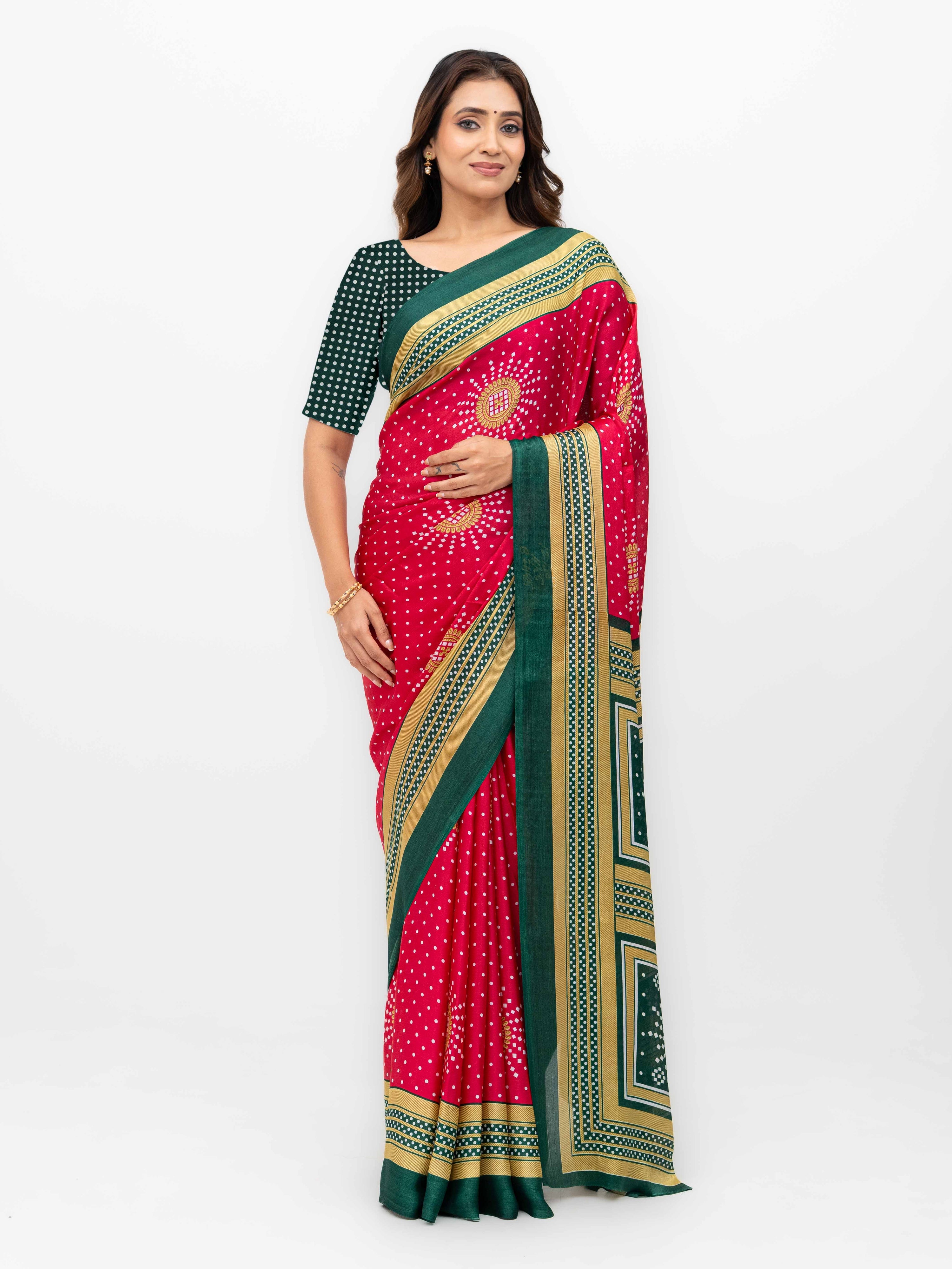 Pink Art Silk Saree