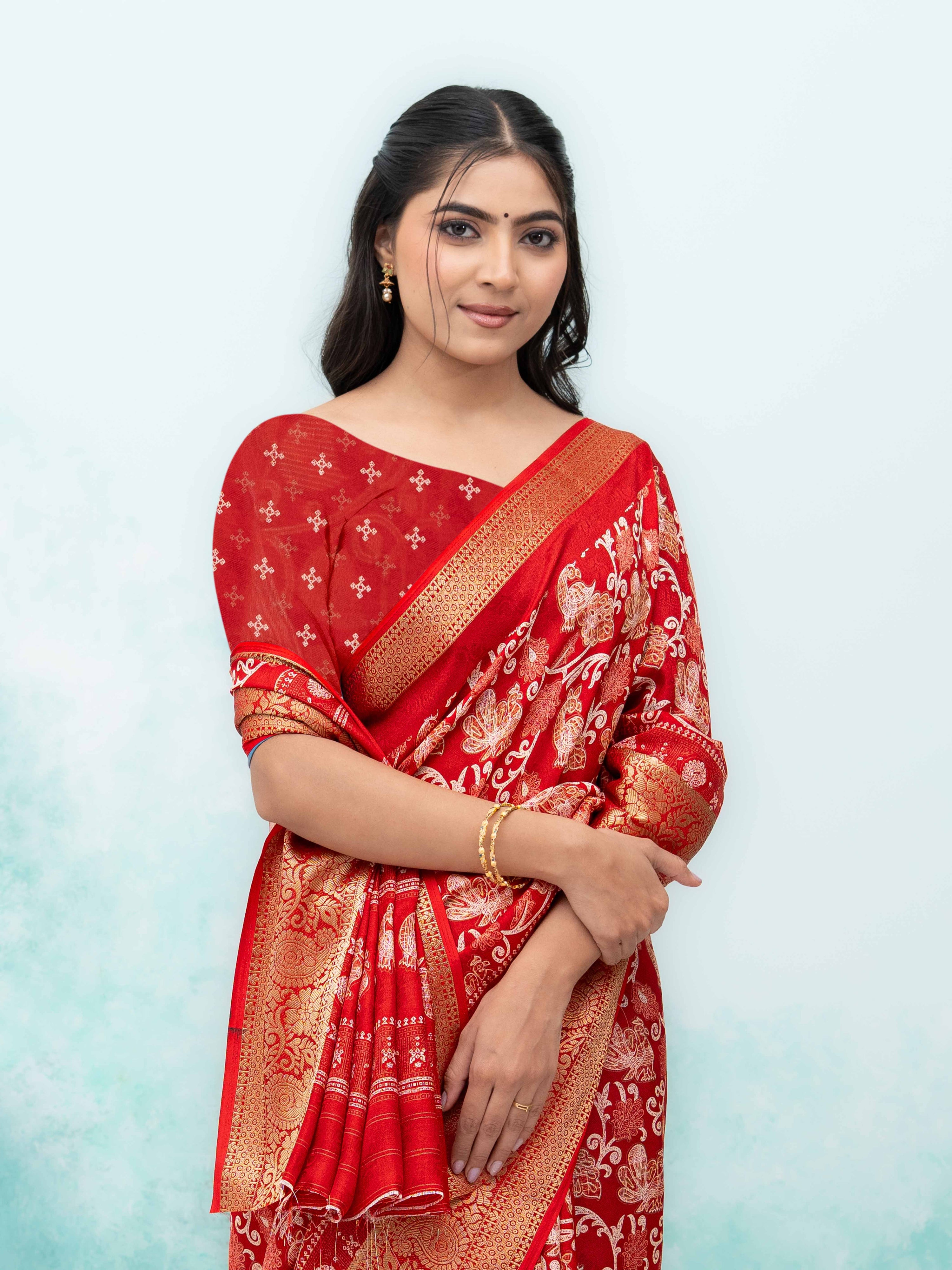 Red Brasov Saree