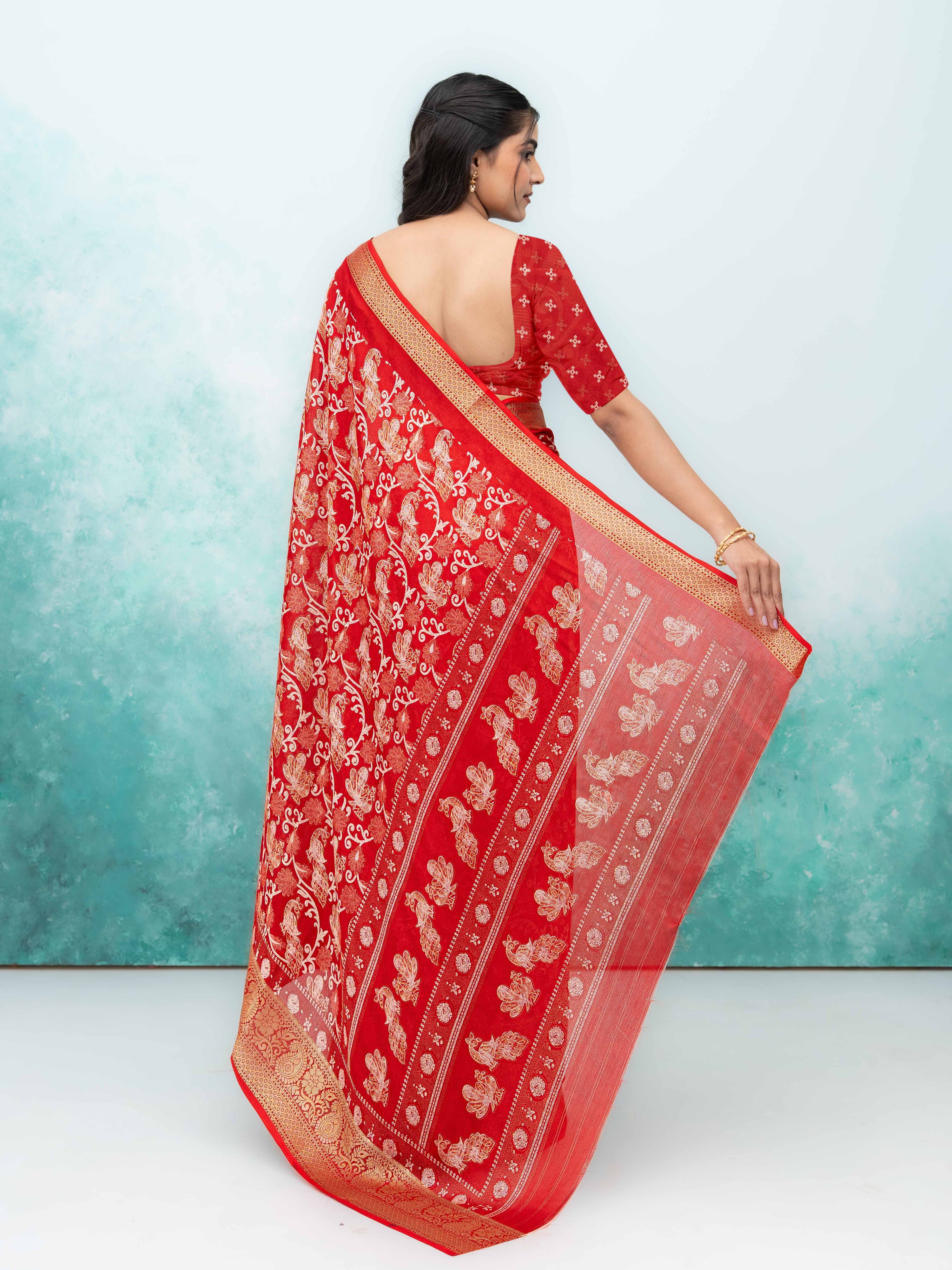 Red Brasov Saree