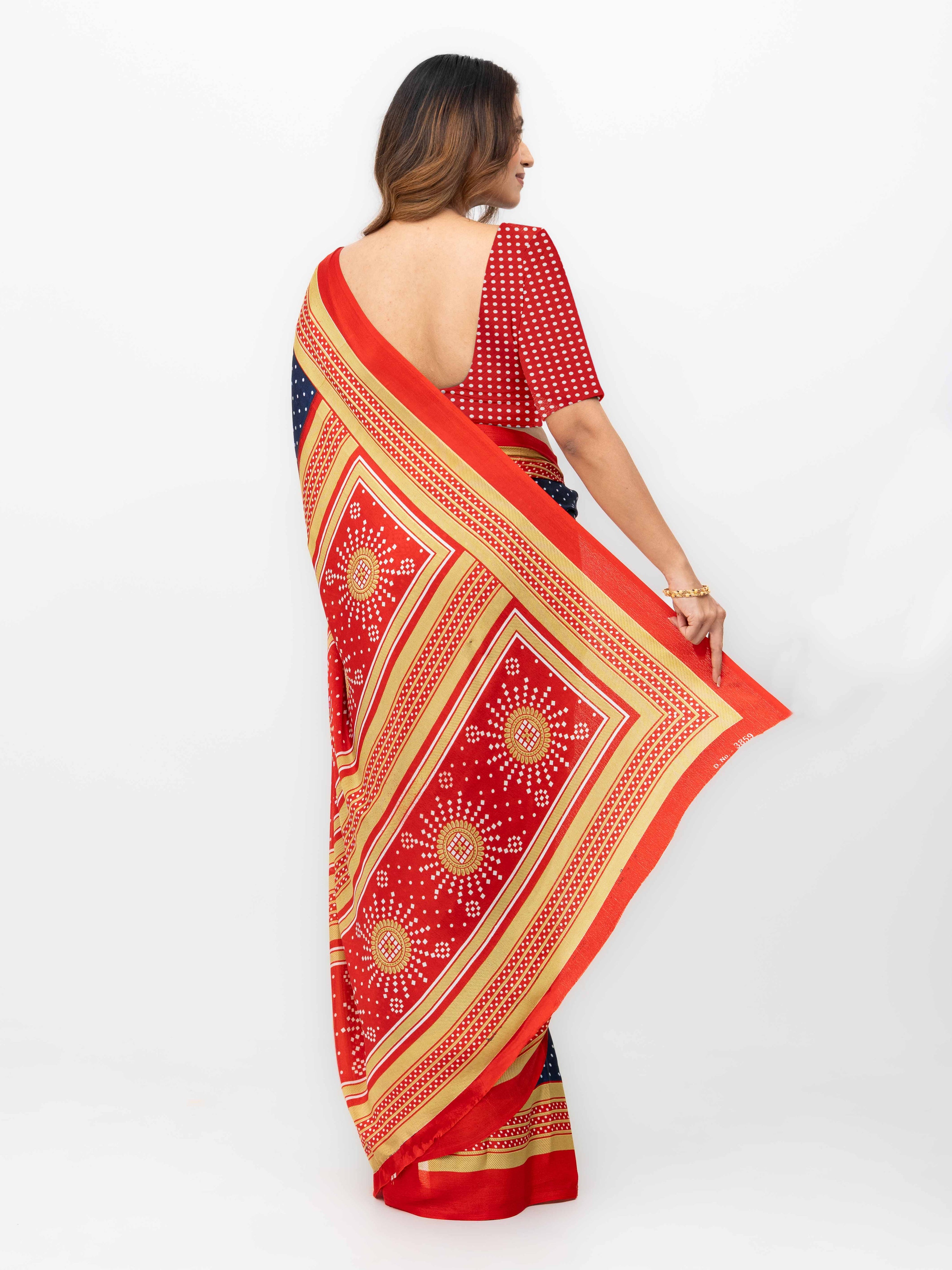 Navy Blue Art Silk Saree