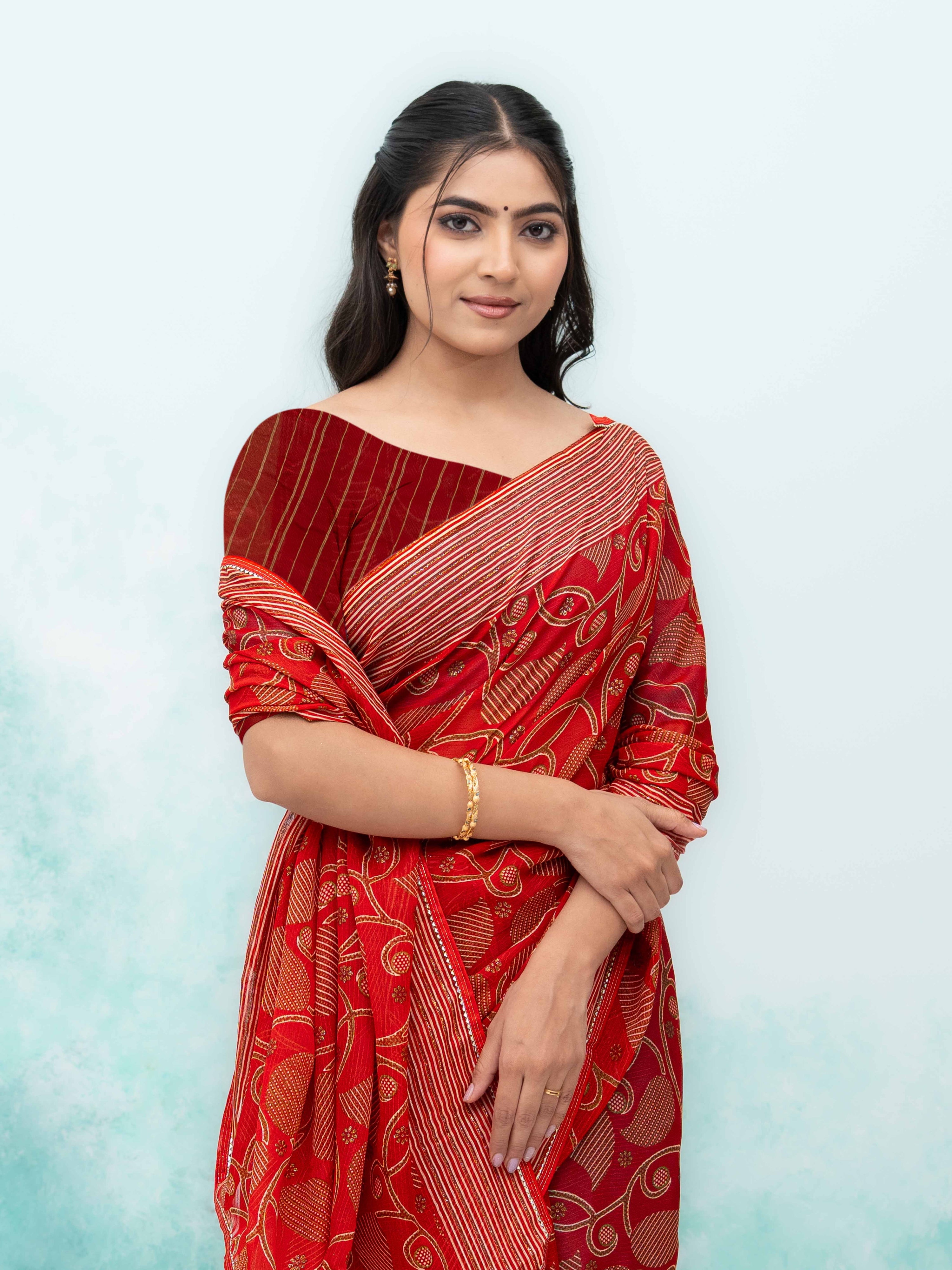 Red Georgette Saree