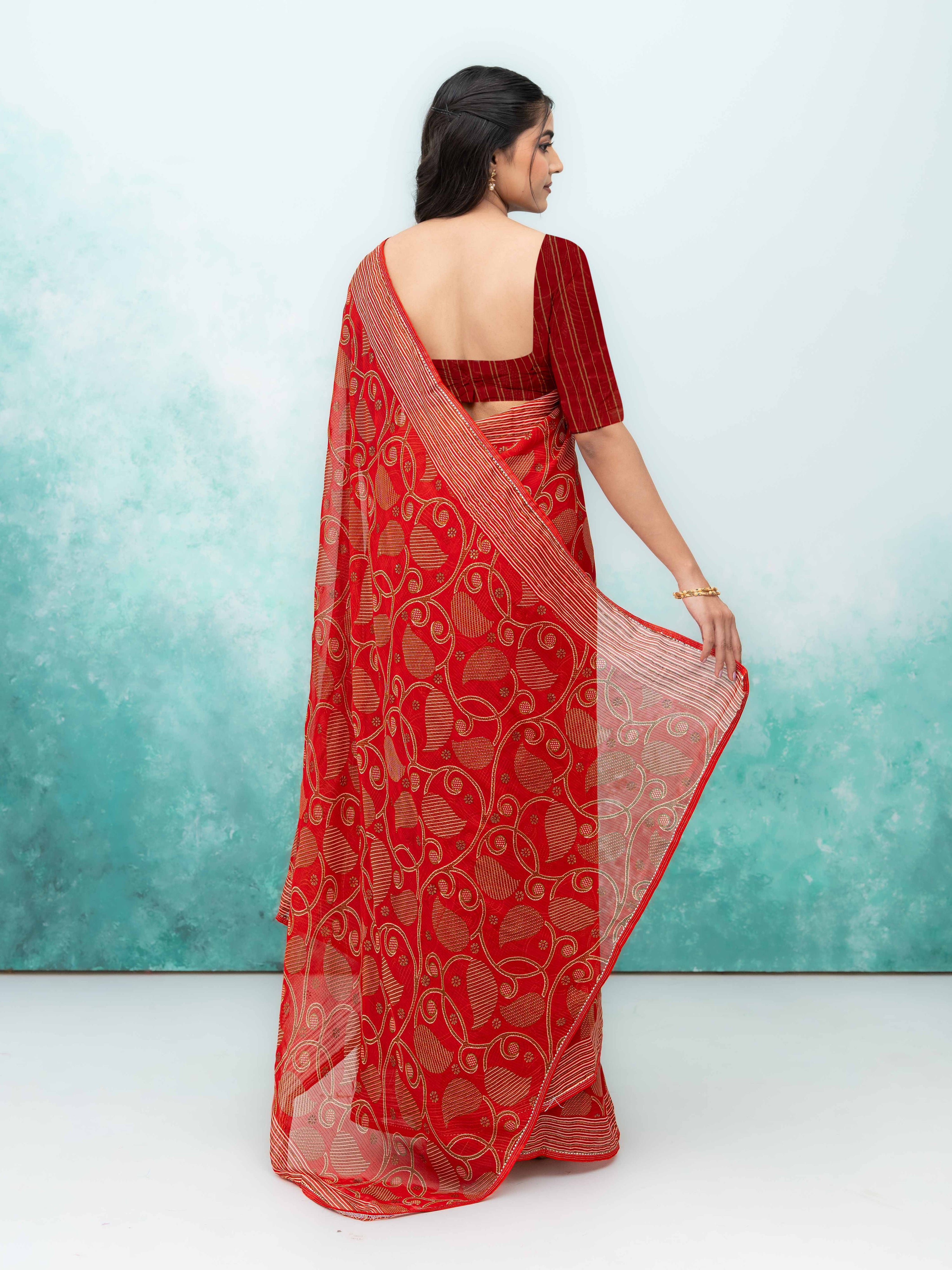 Red Georgette Saree