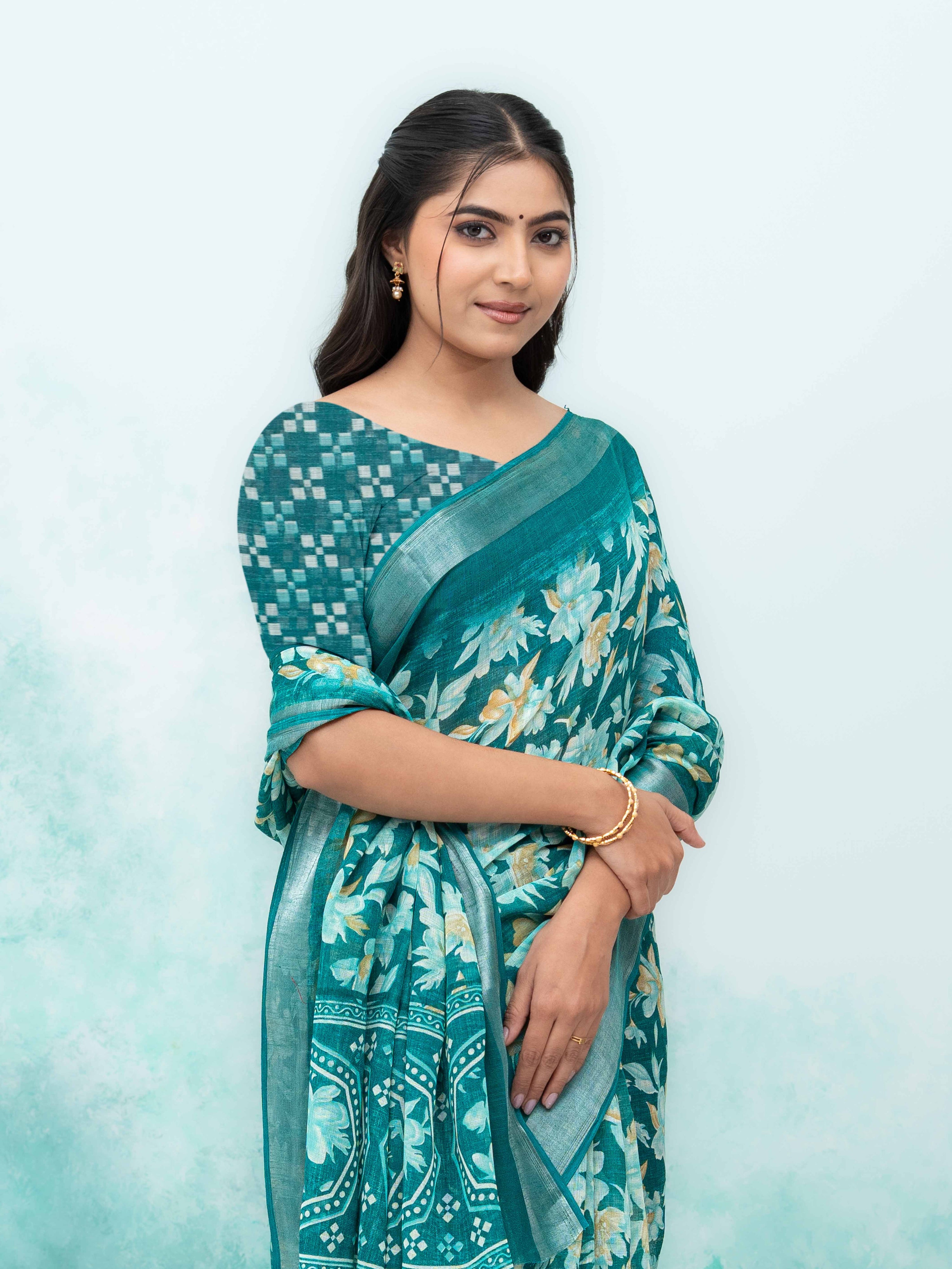 Teal Weightless Saree