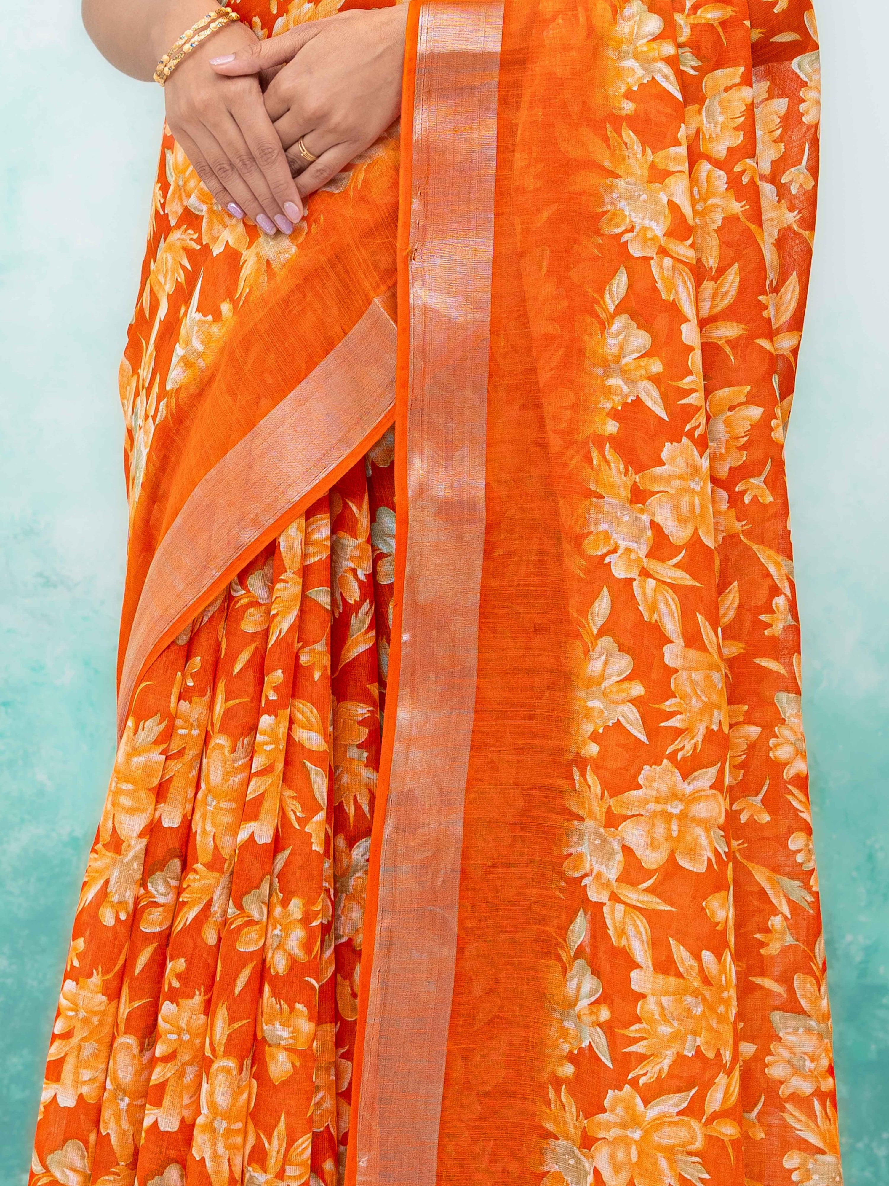 Orange Weightless Saree