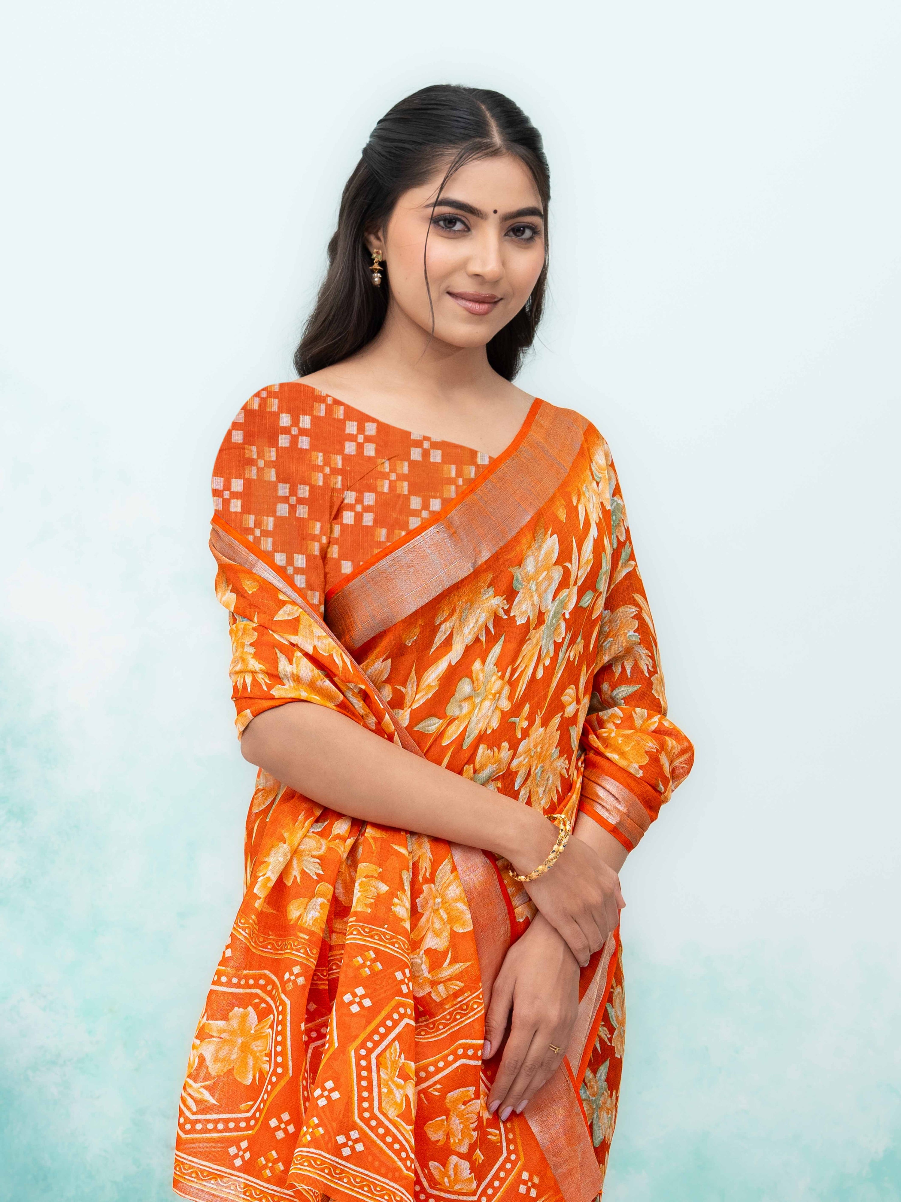 Orange Weightless Saree