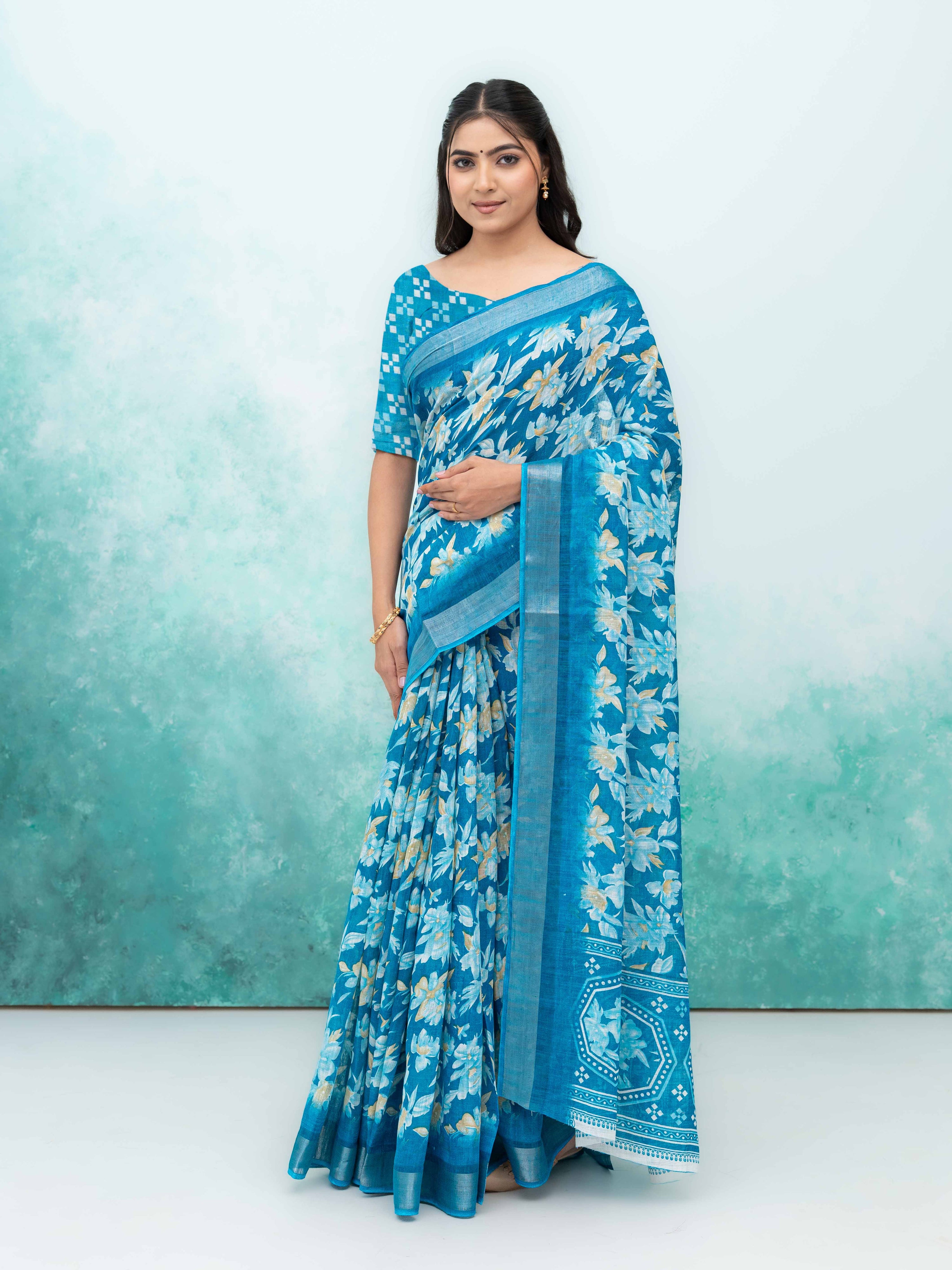 Sky Blue Weightless Saree
