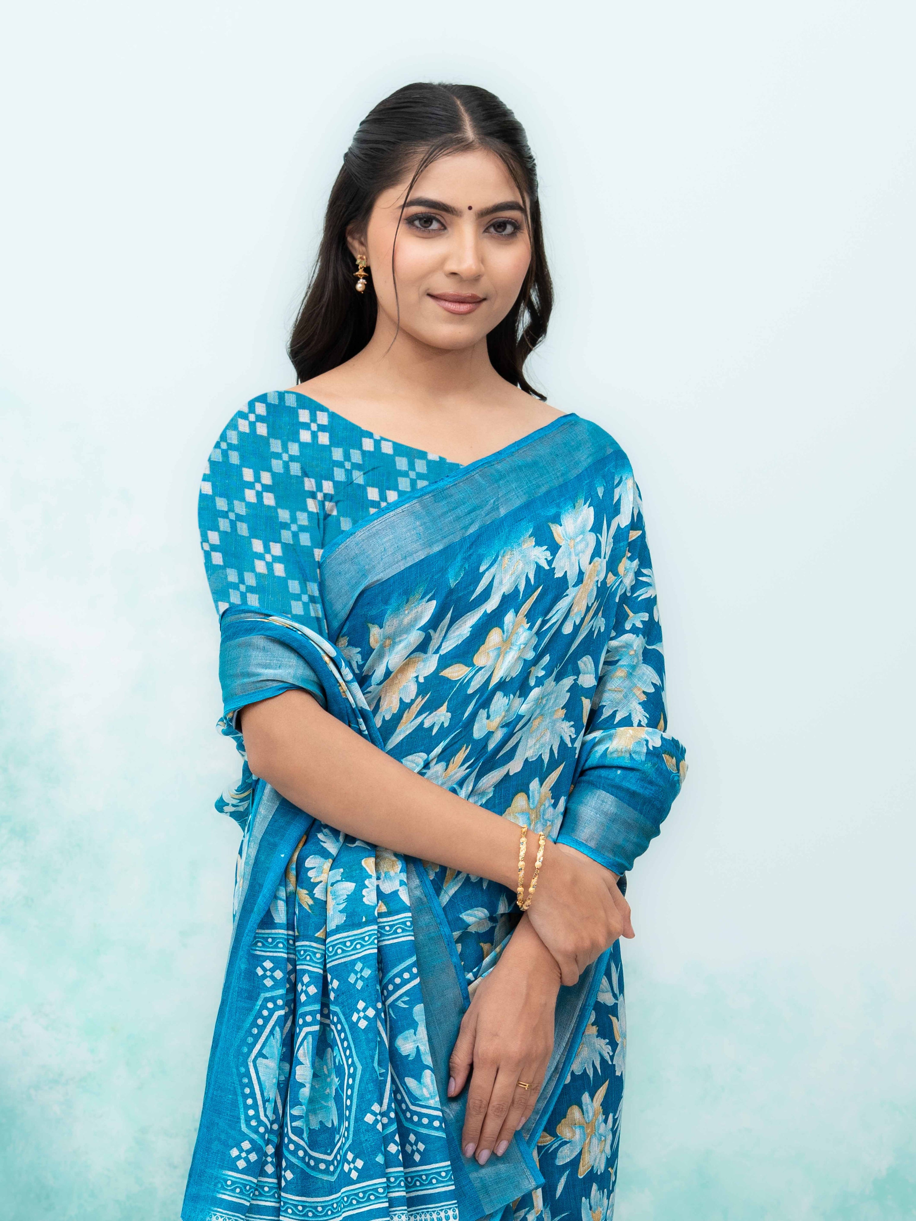 Sky Blue Weightless Saree